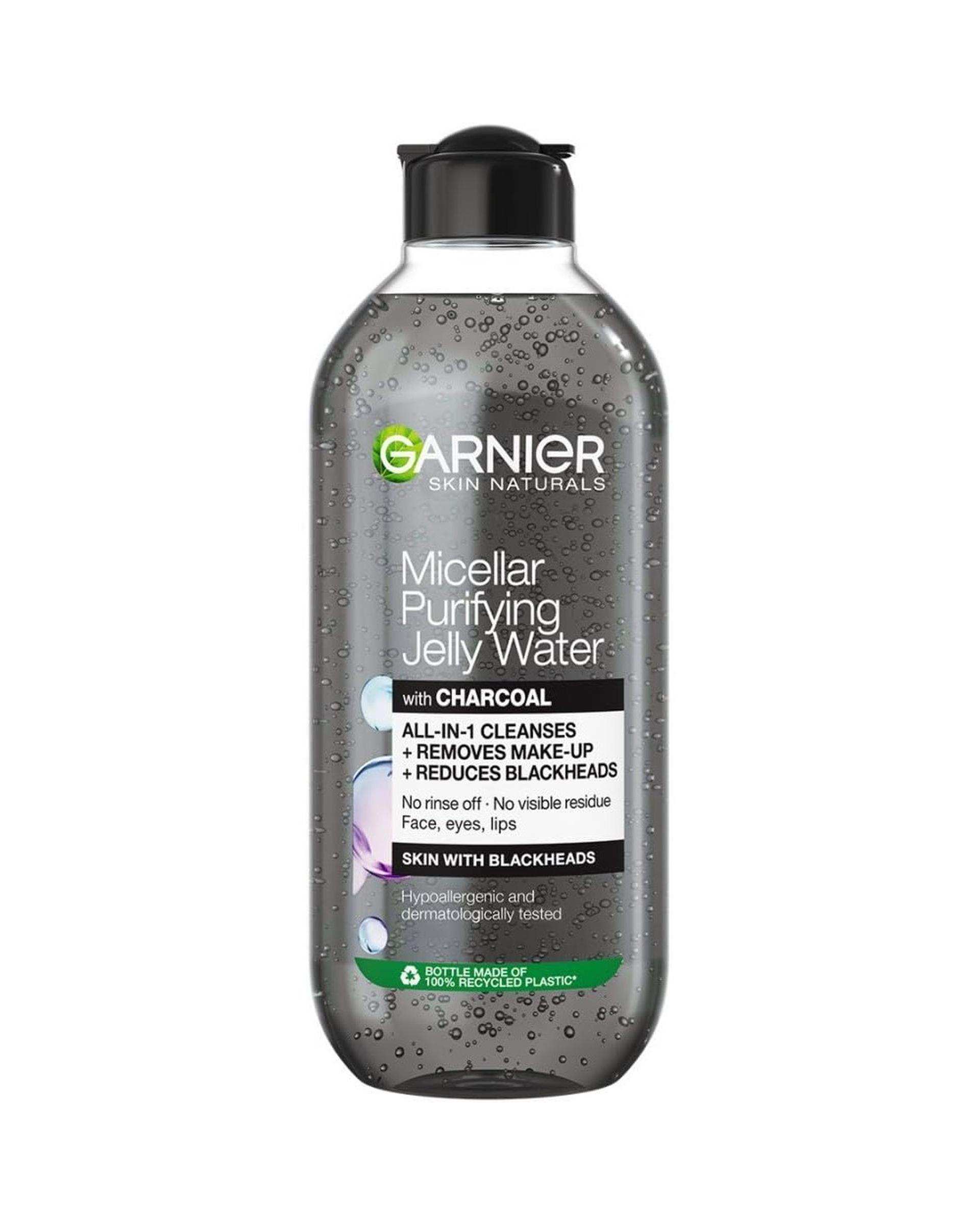 میسلار واتر ژلی صورت گارنیه Garnier مدل Micellar Cleansing Jelly Water All in 1 Purifying حاوی پودر زغال 400ml