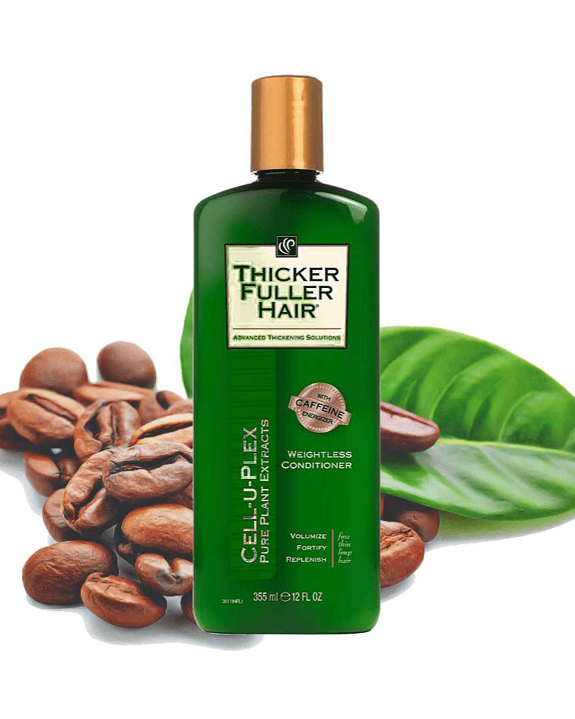 شامپو ضد ریزش مو تیکر فولر هیر Thicker Fuller Hair مدل Revitalizing حاوی کافئین ۳۵۵ml