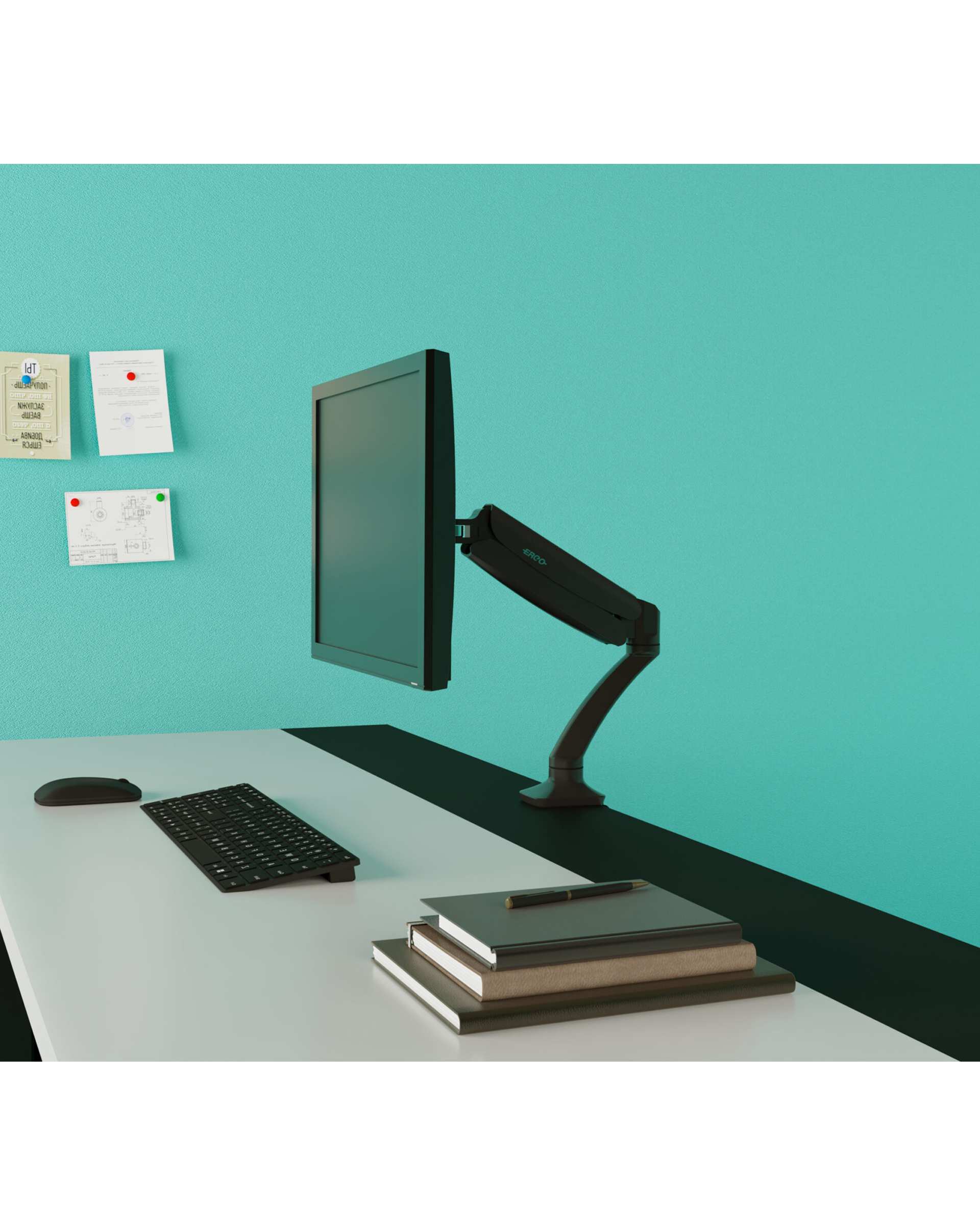 پایه نگهدارنده مانیتور با جک گازی مشکی ارگو Ergo مدل WLA001