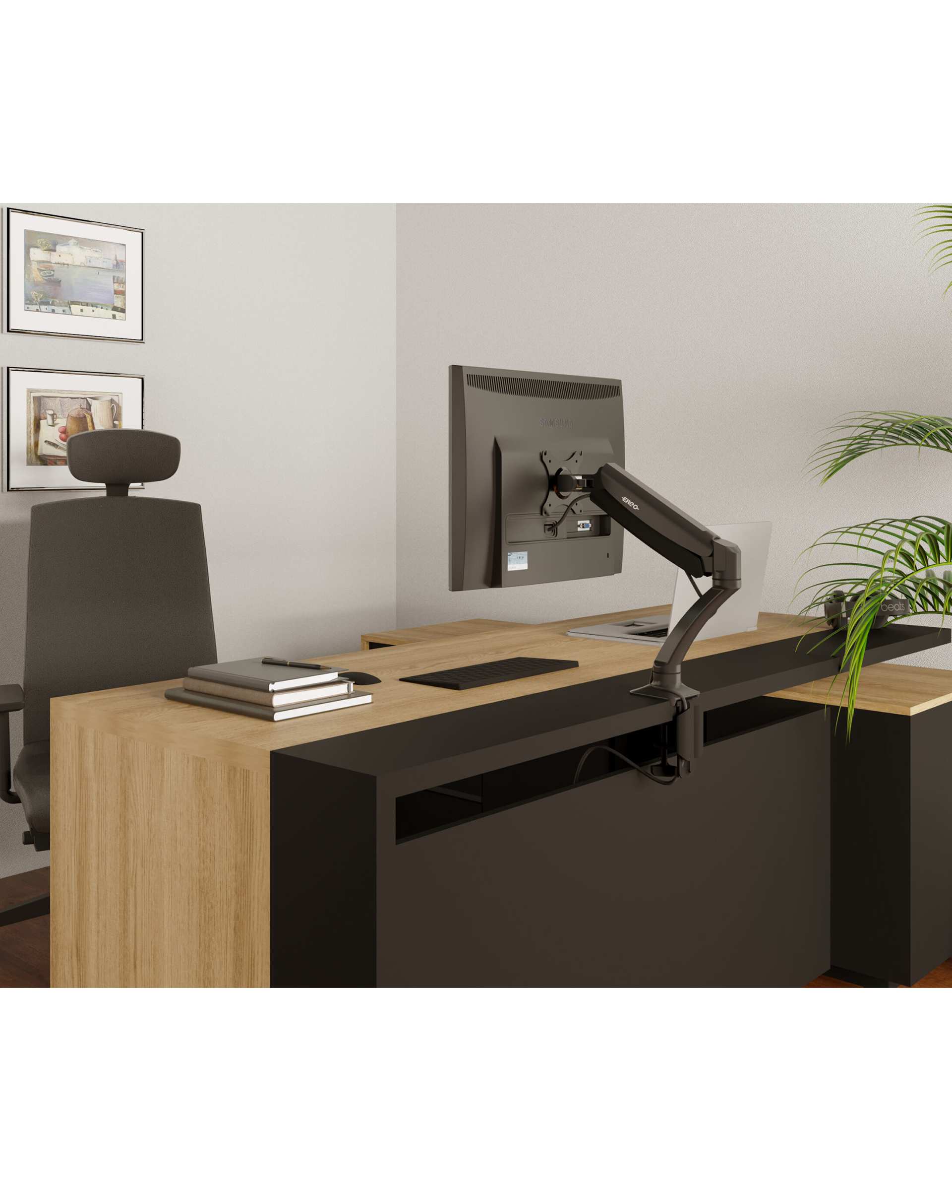 پایه نگهدارنده مانیتور با جک گازی مشکی ارگو Ergo مدل WLA001