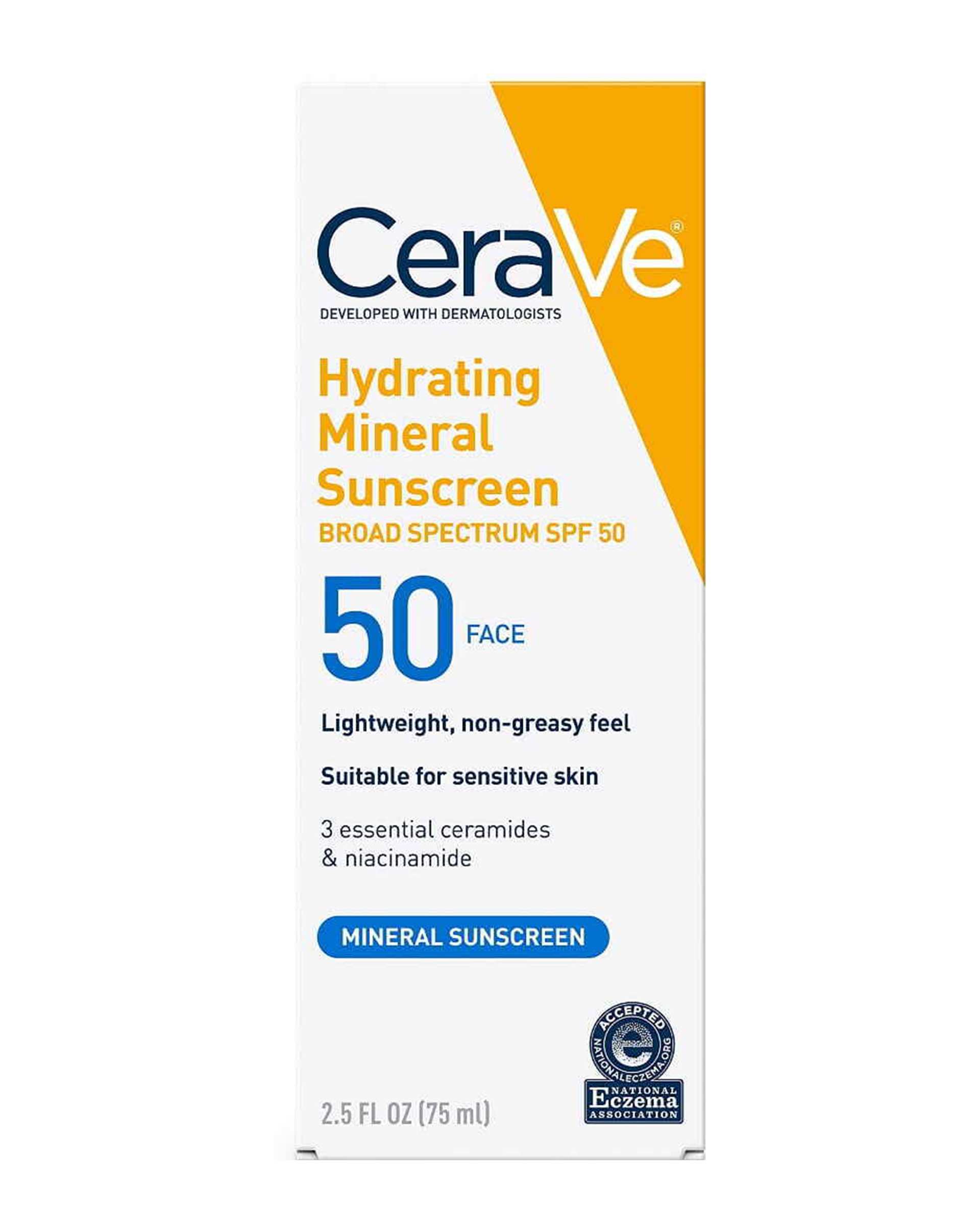 کرم ضد آفتاب فاقد چربی مینرال SPF50 سراوی CeraVe مدل Hydrating Mineral