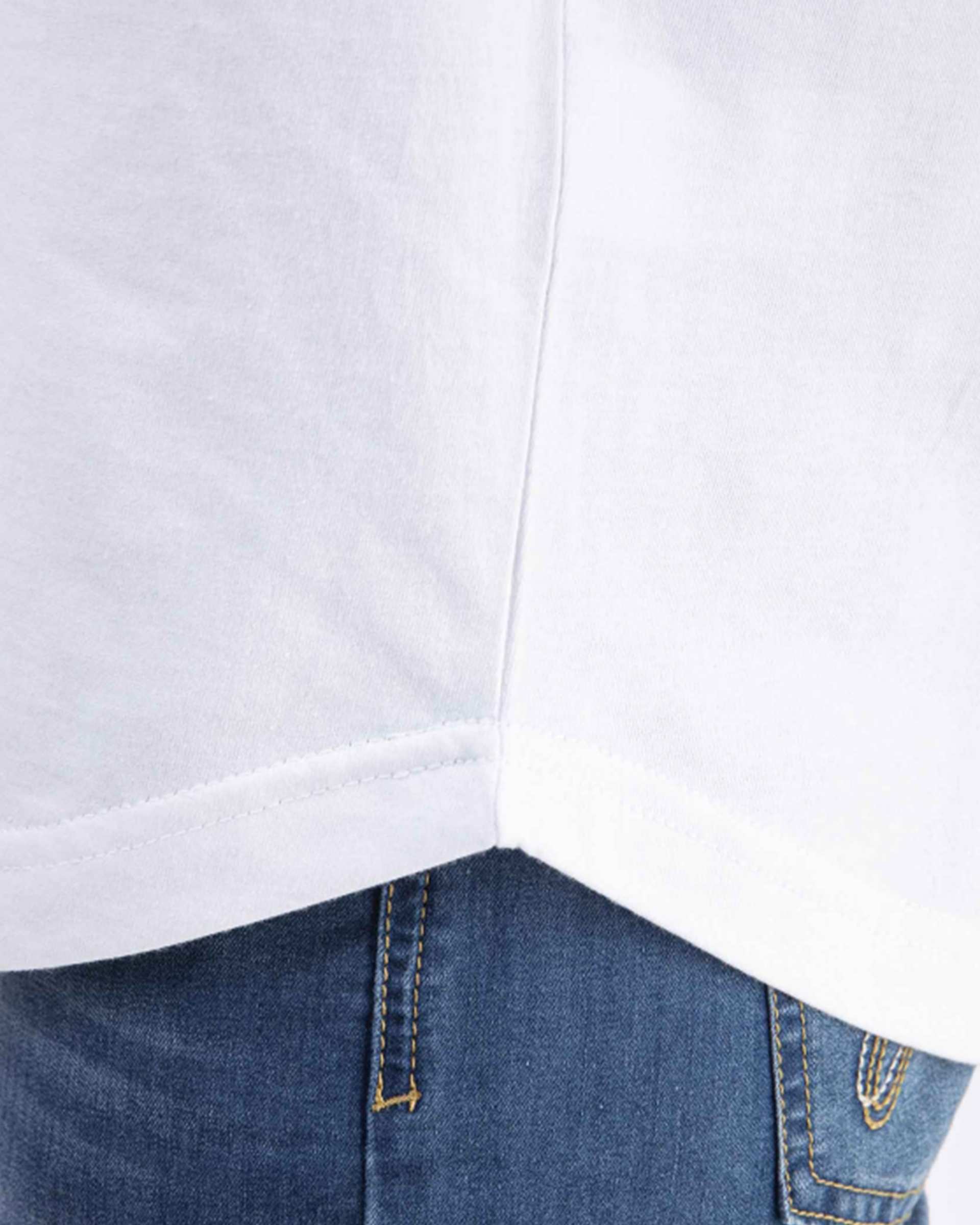 تیشرت مردانه لانگ سفید آر ان اس RNS مدل 12021759