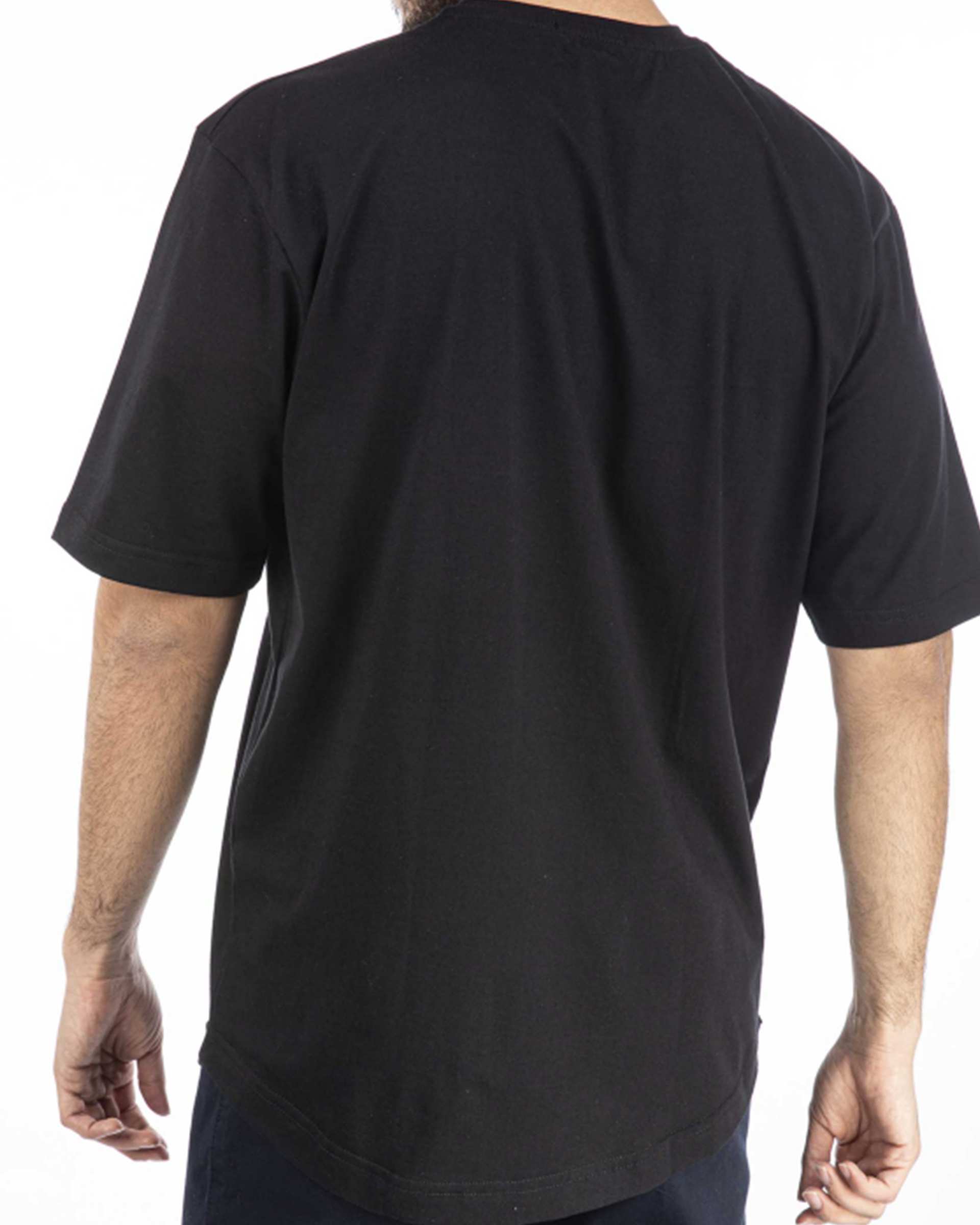 تیشرت مردانه لانگ مشکی آر ان اس RNS مدل 12021759