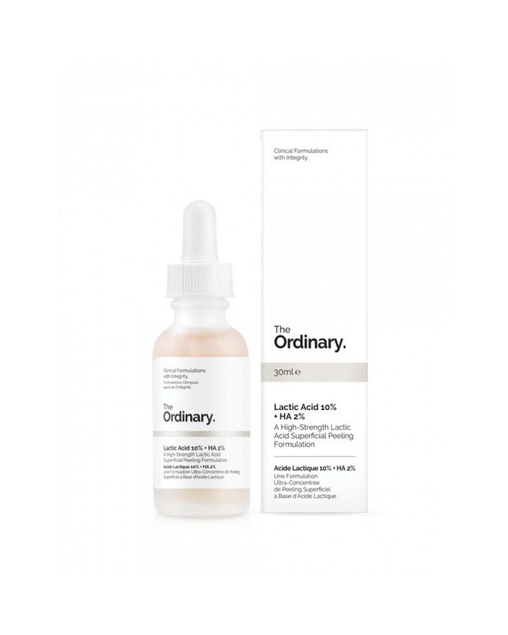 سرم لایه بردار پوست اوردینری The Ordinary مدل %2 Lactic Acid %10 + Ha حجم 30ml