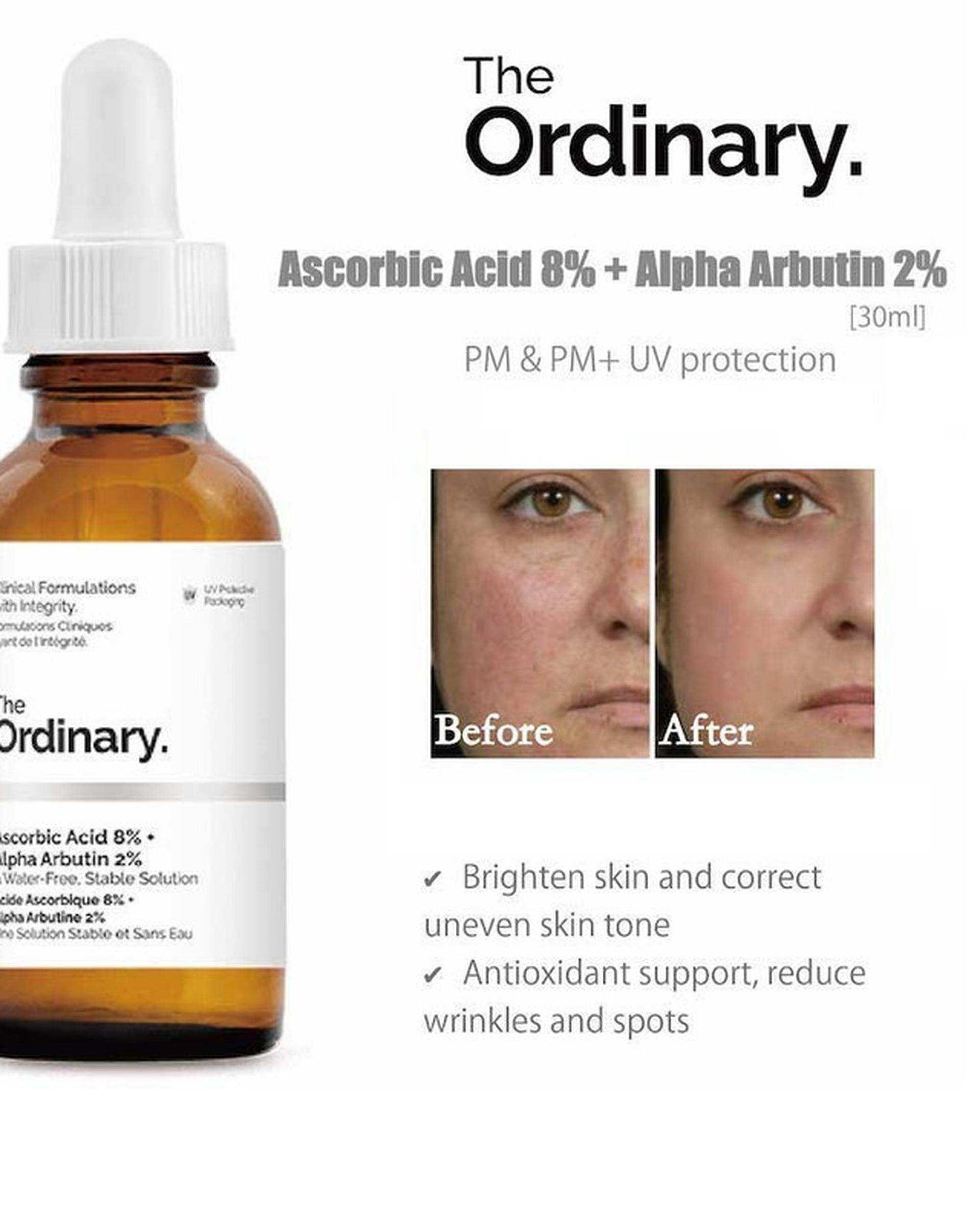 سرم روشن کننده پوست اوردینری The Ordinary مدل Ascorbic Acid 8% + Alpha Arbutin 2% حجم 30ml