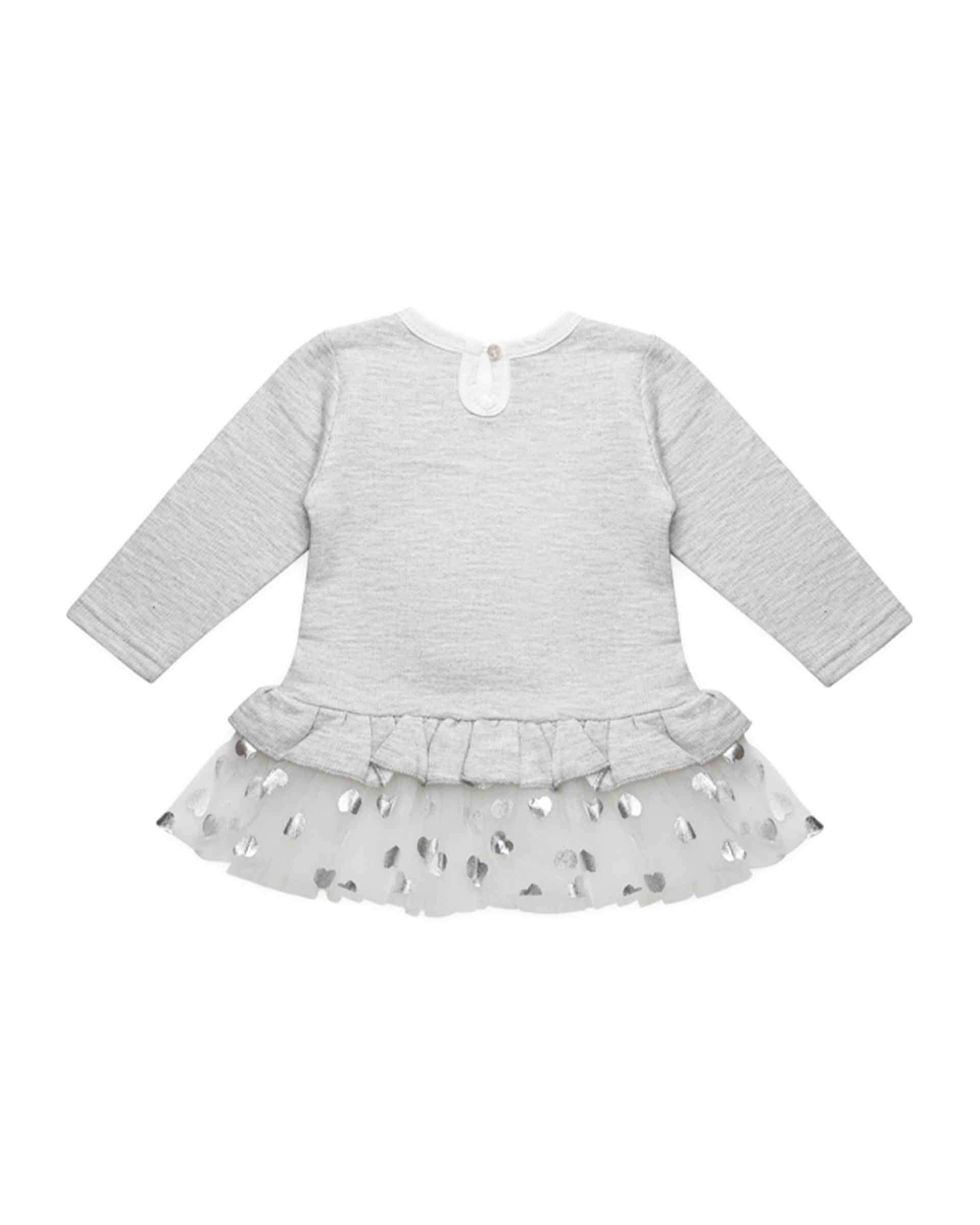 پیراهن دخترانه نوزادی دورس طوسی فیورلا Fiorella مدل جسی کد 23512