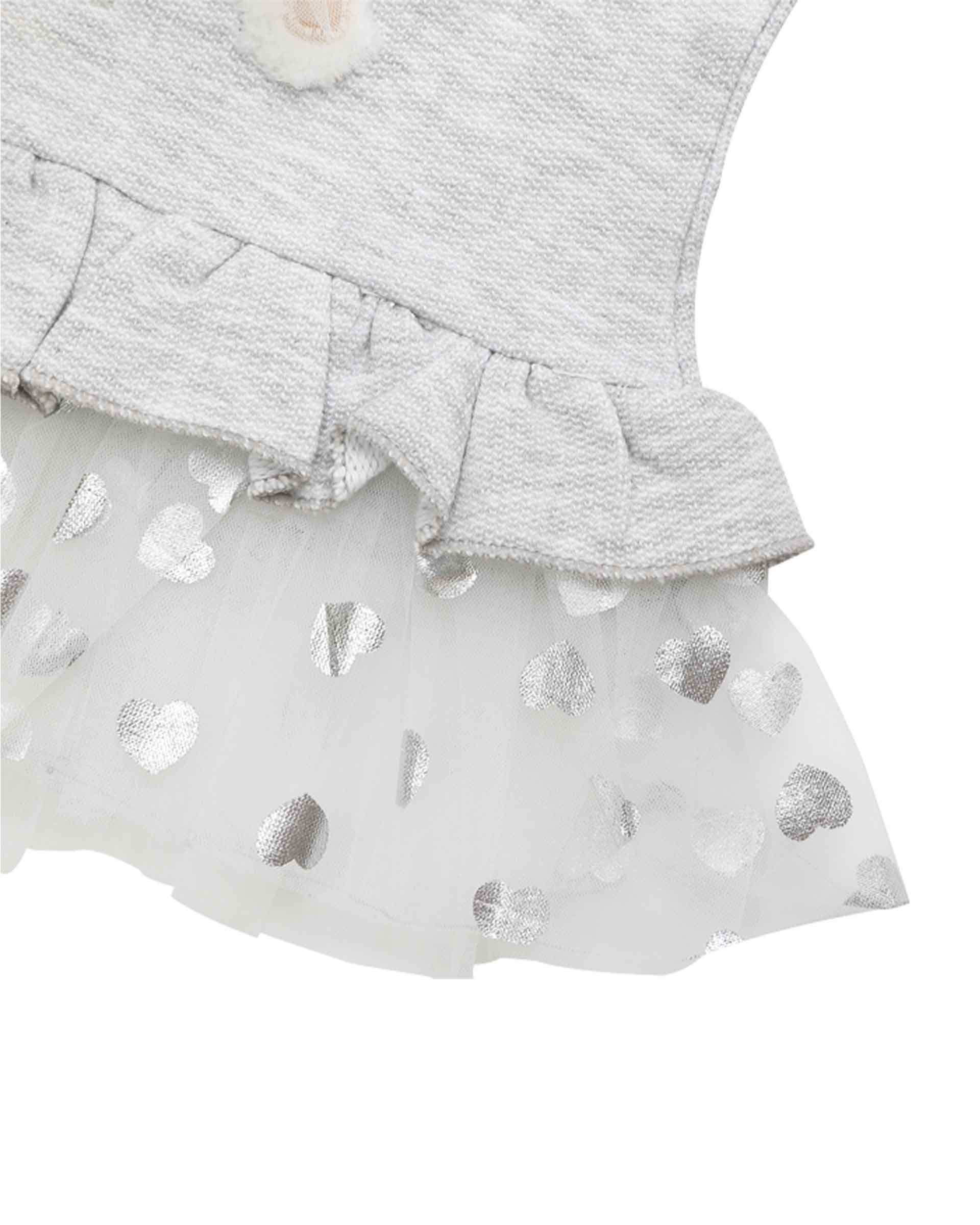 پیراهن دخترانه نوزادی دورس طوسی فیورلا Fiorella مدل جسی کد 23512