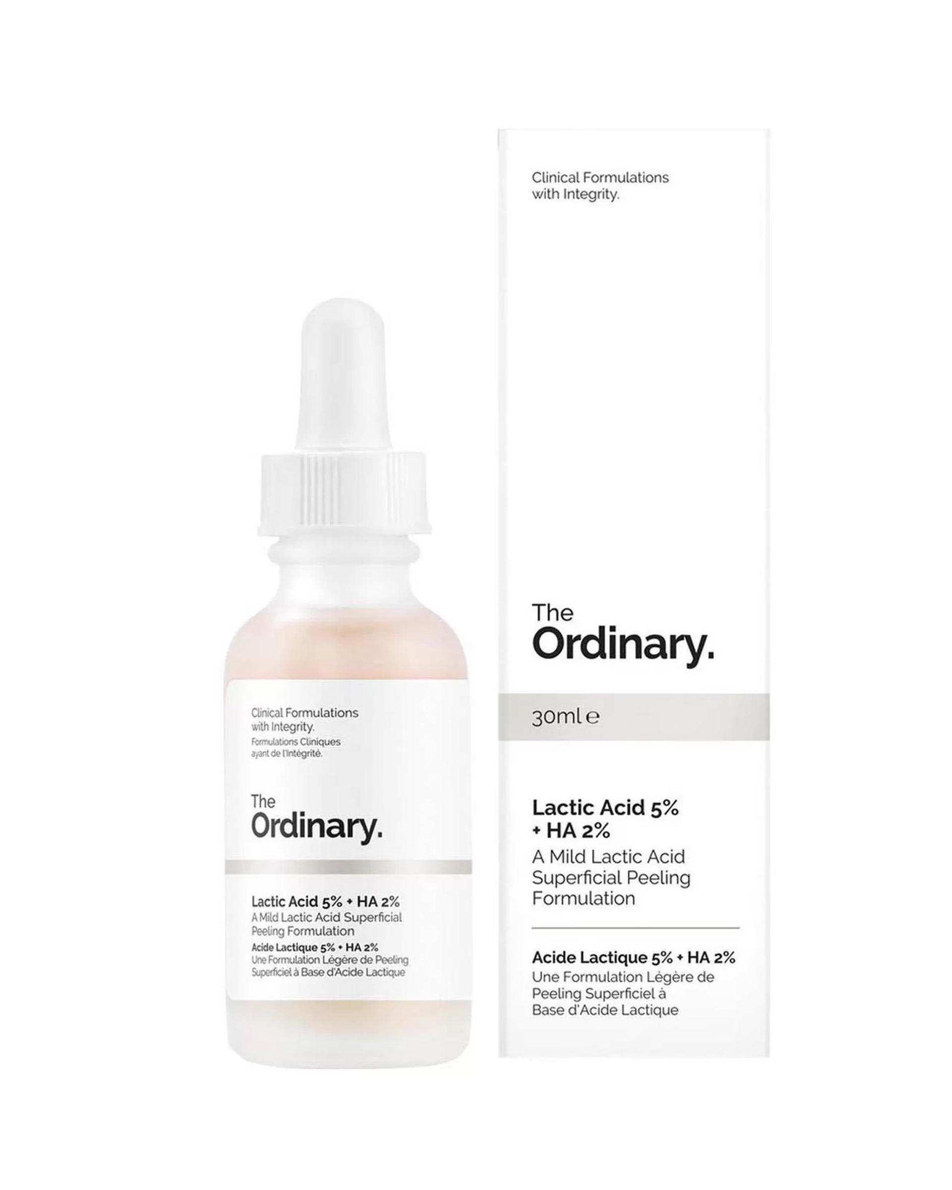 سرم جوانساز و آبرسان پوست اوردینری The Ordinary مدل Lactic Acid 5% + HA حاوی لاکتیک اسید 5% حجم 30ml