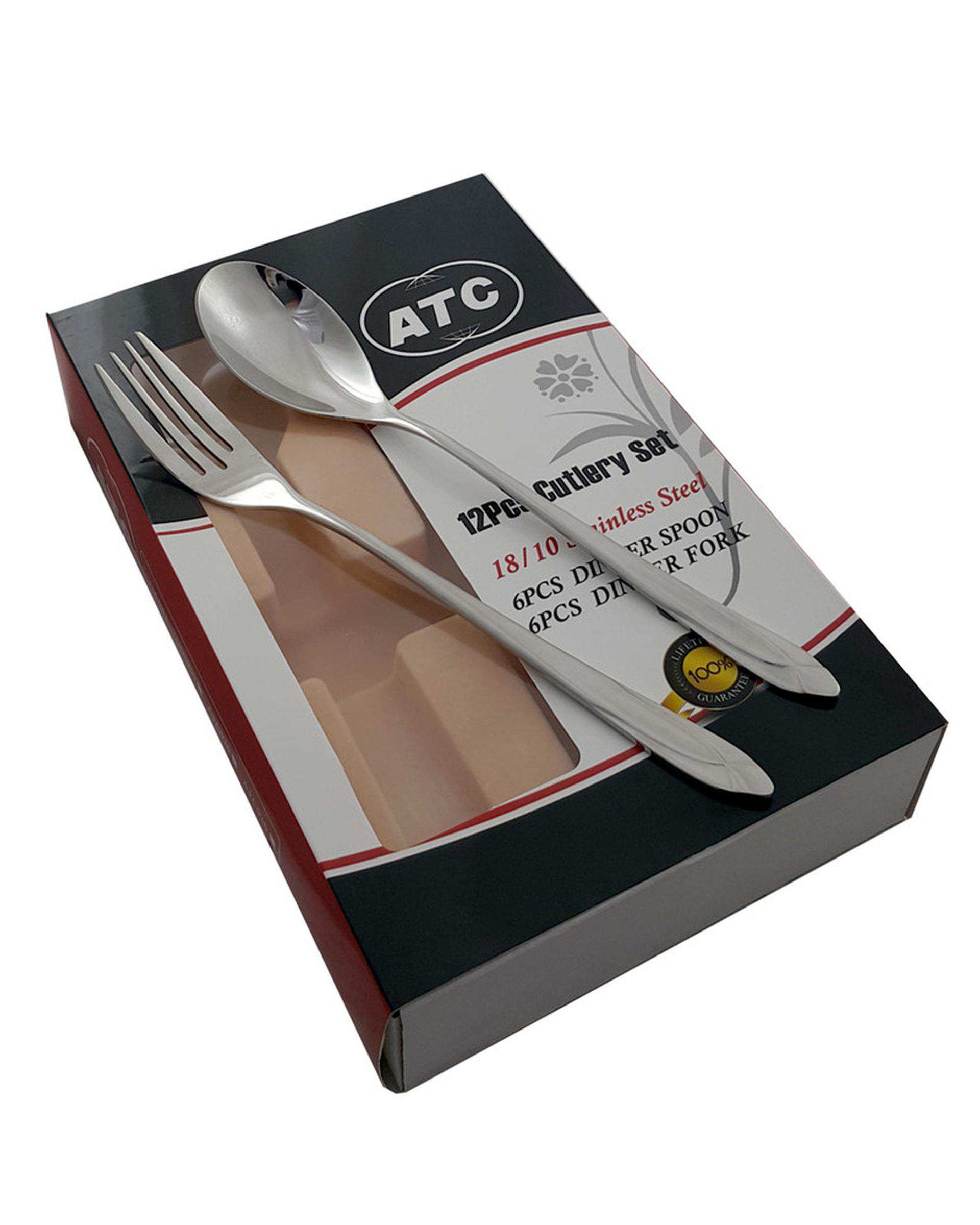 سرویس قاشق و چنگال 12 پارچه استیل ای تی سی ATC مدل 960