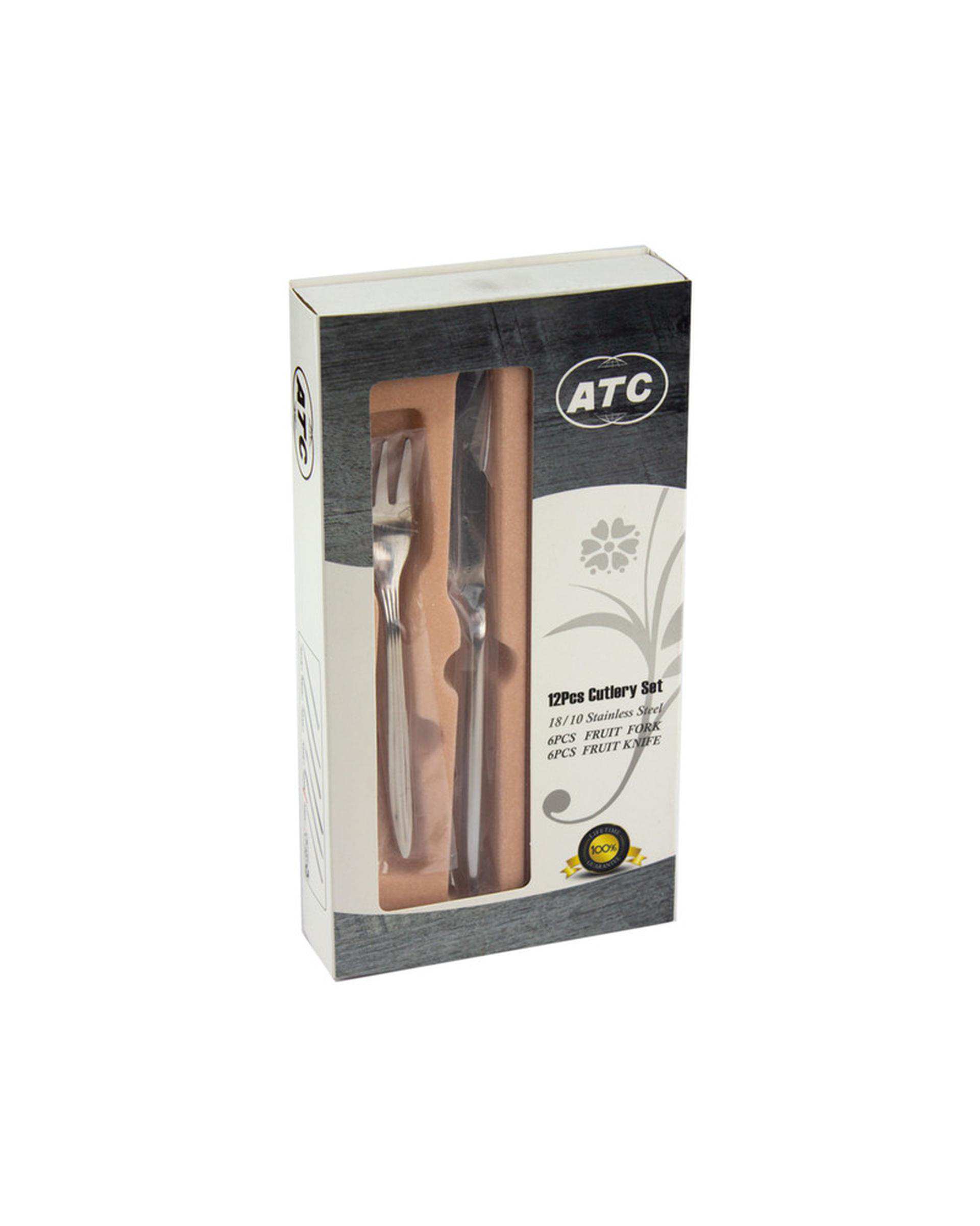 ست کارد و چنگال میوه خوری 12 پارچه استیل ای تی سی ATC کد 955