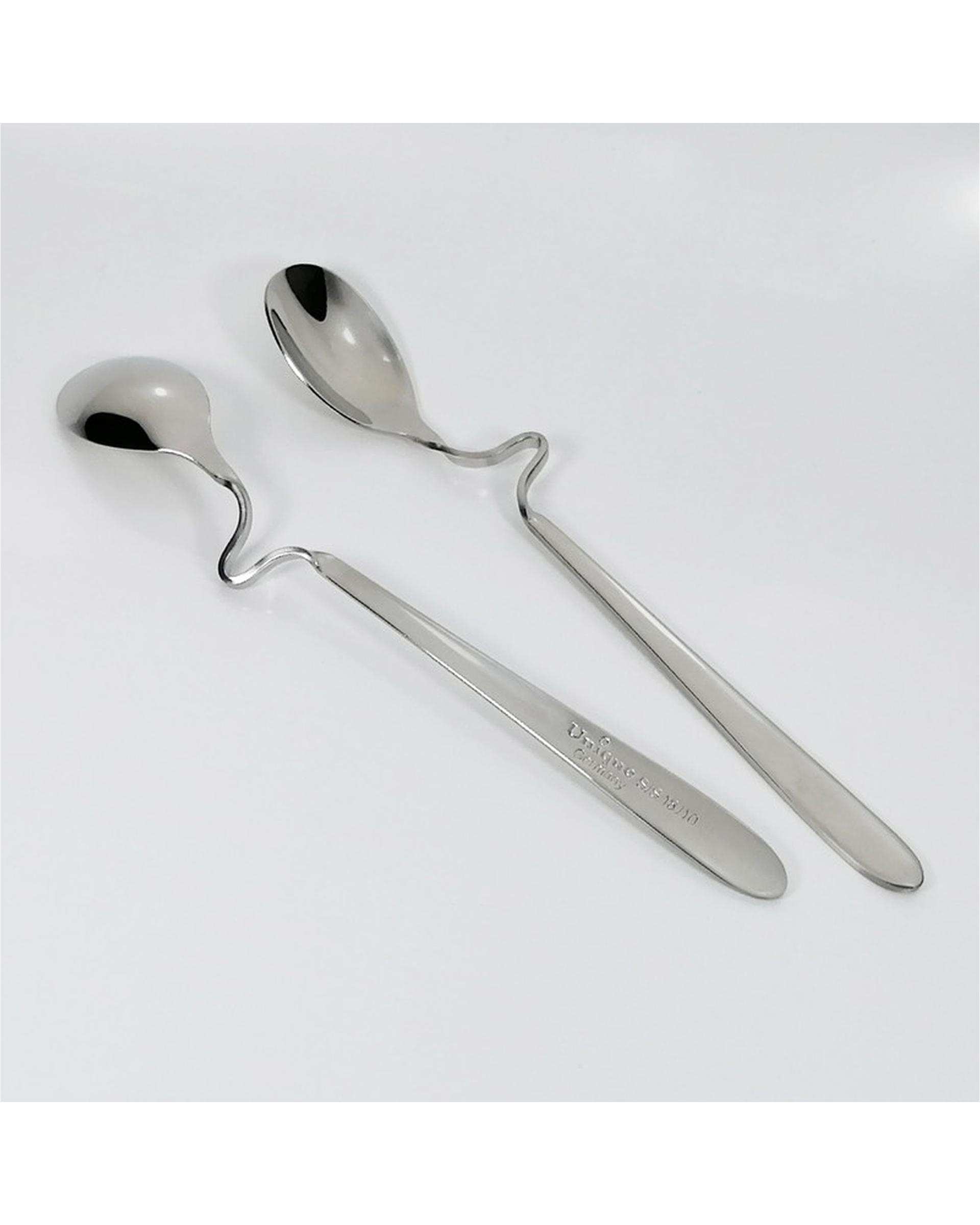 قاشق عسل خوری استیل مدل دونا بسته 2 عددی