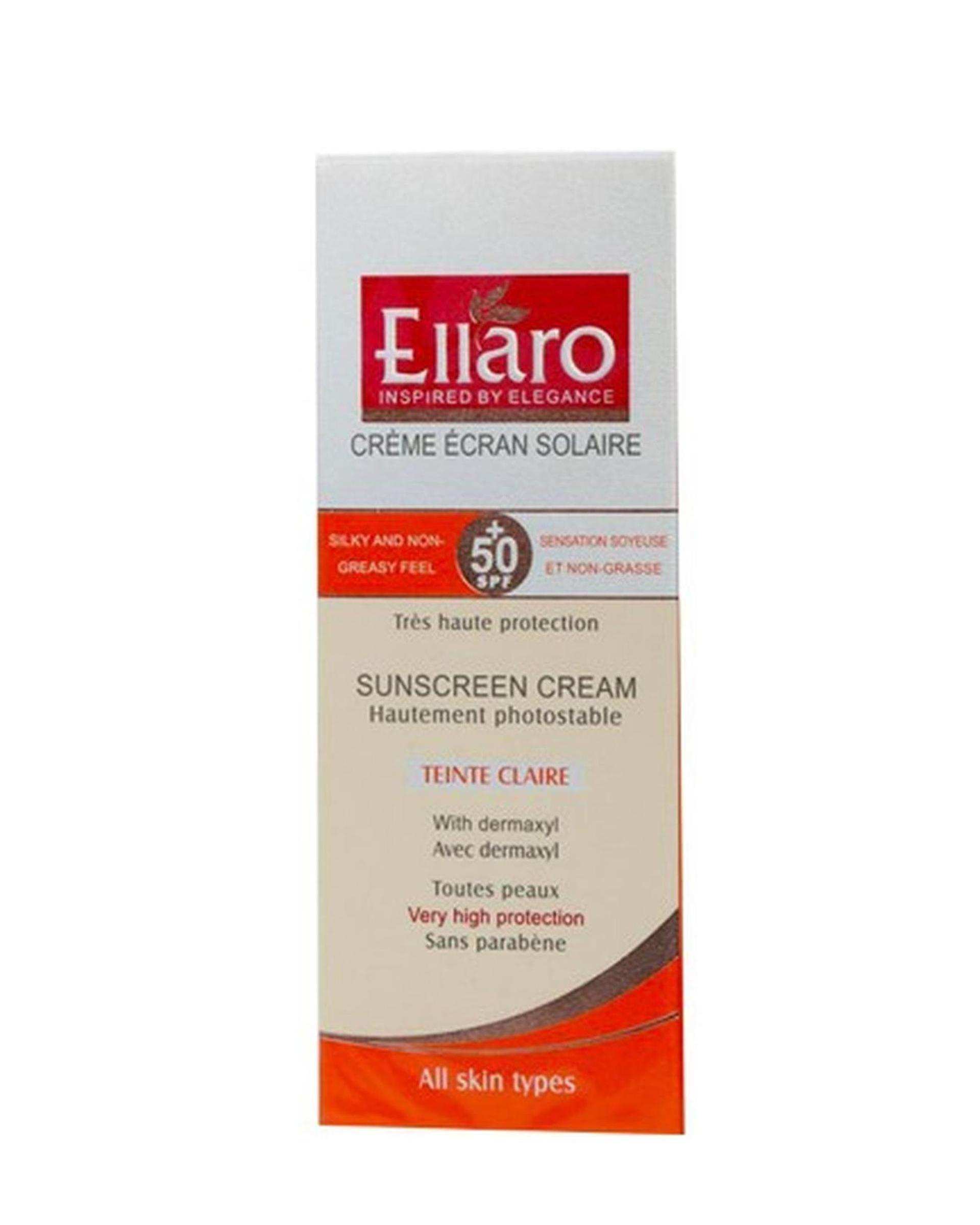 کرم ضد آفتاب رنگی SPF50 الارو Ellaro مدل S50 حجم 50ml