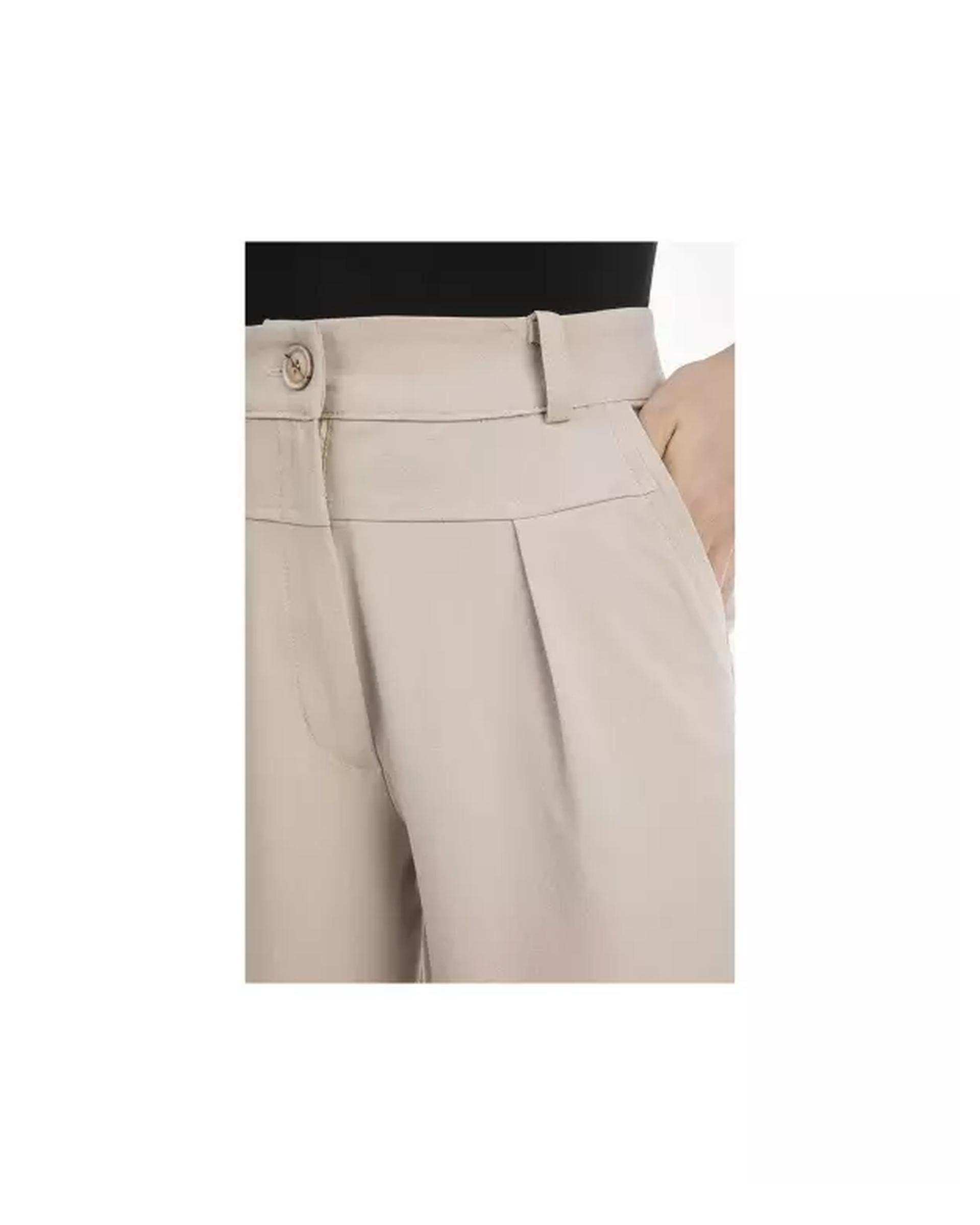 شلوار پارچه ای زنانه کرم ریس Rees کد 1036078-25