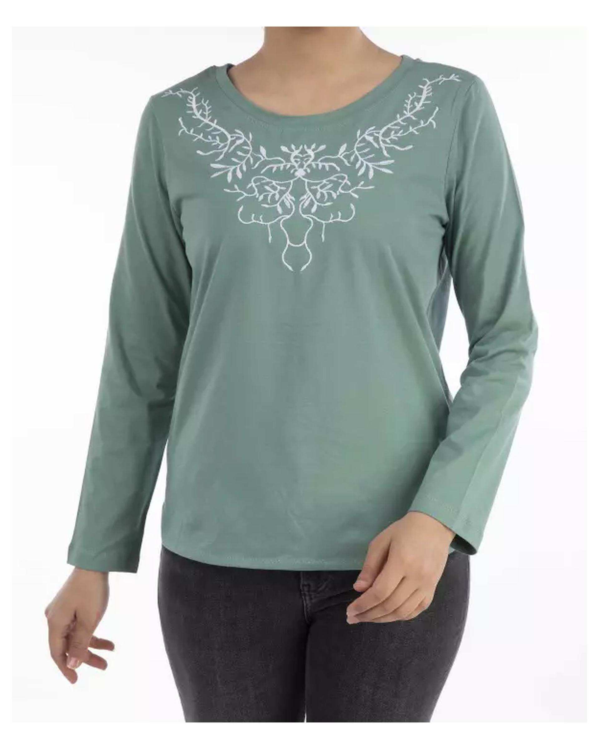 بلوز زنانه سبز ریس Rees کد 1066031-02