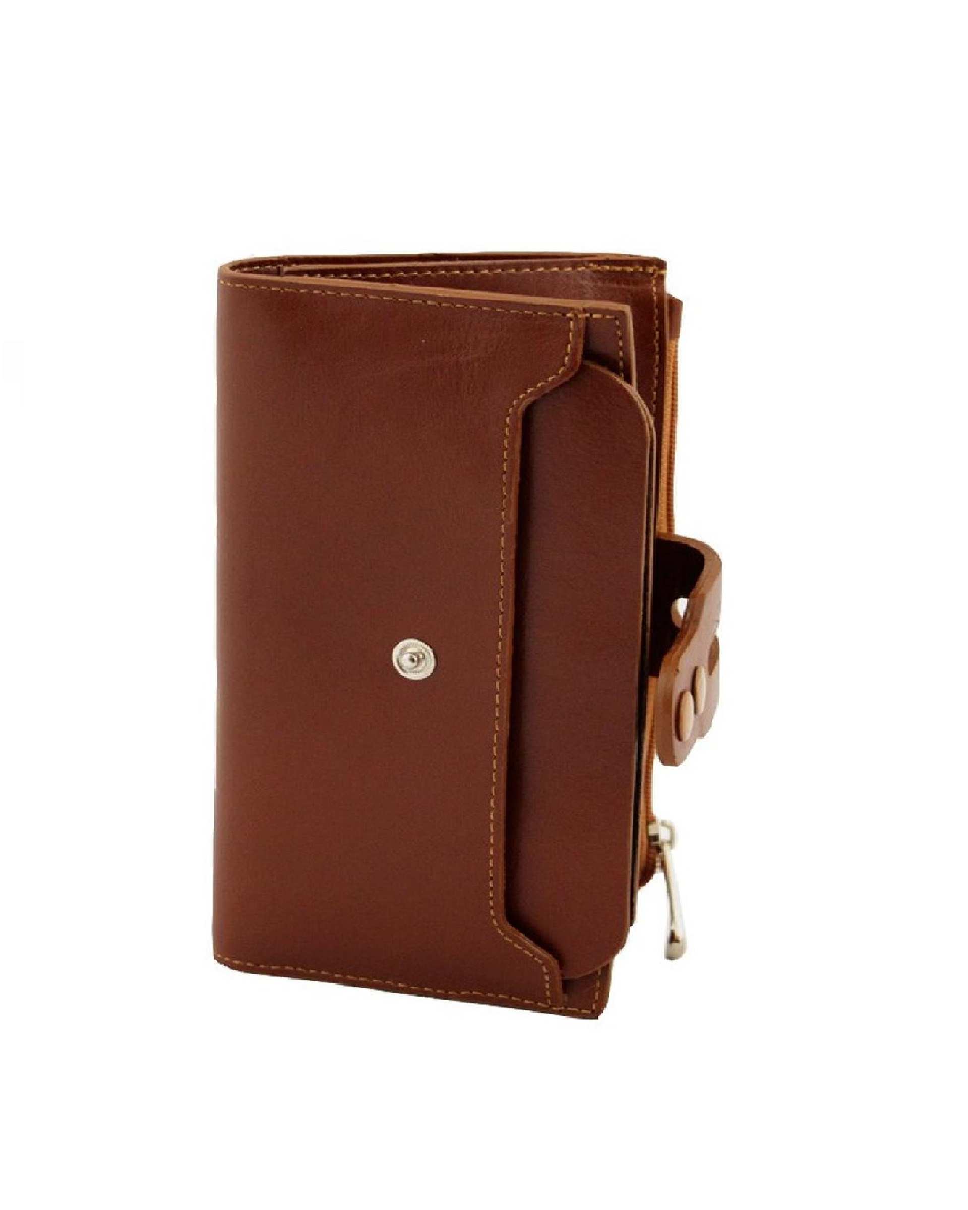 کیف پول چرم مدل DM47 عسلی چرم بارز Charm Barez
