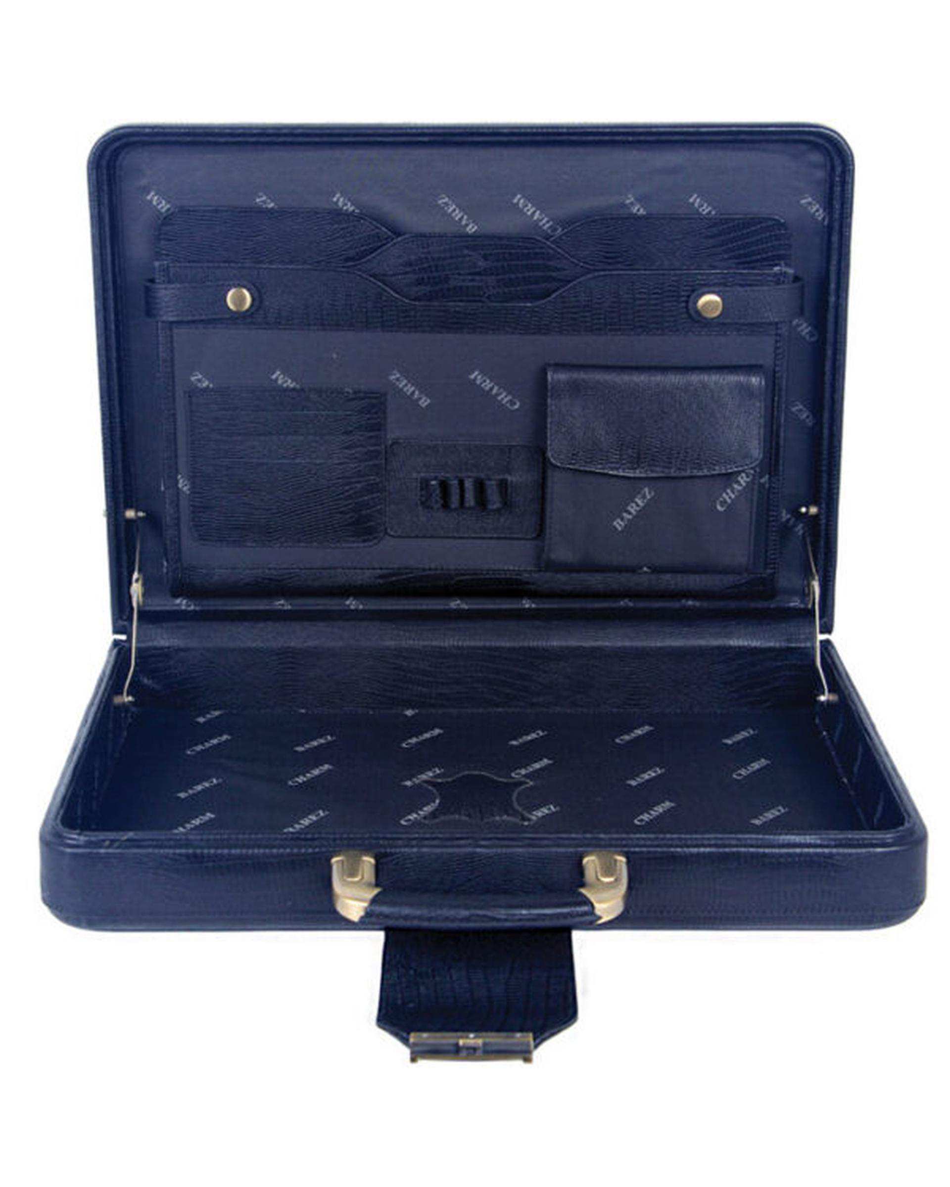 کیف اداری مردانه چرم مدل DL22.1Lizard مشکی چرم بارز Charm Barez