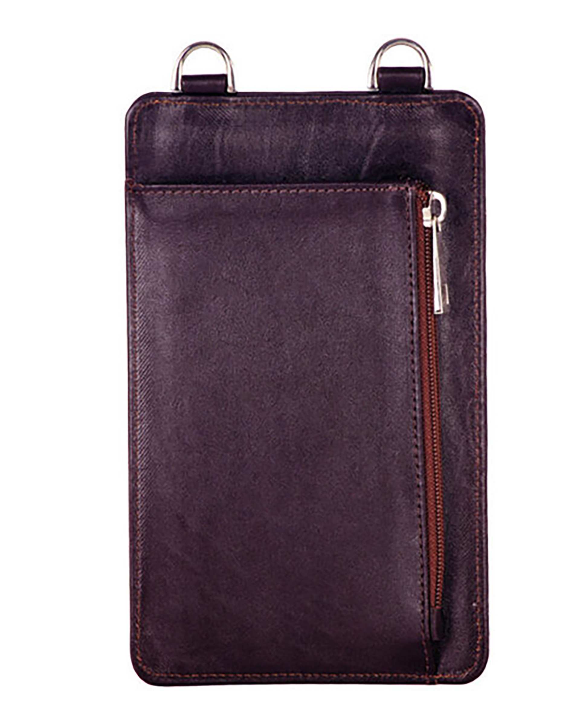 کیف دوشی چرم مدل DG73 قهوه ای چرم بارز Charm Bazar