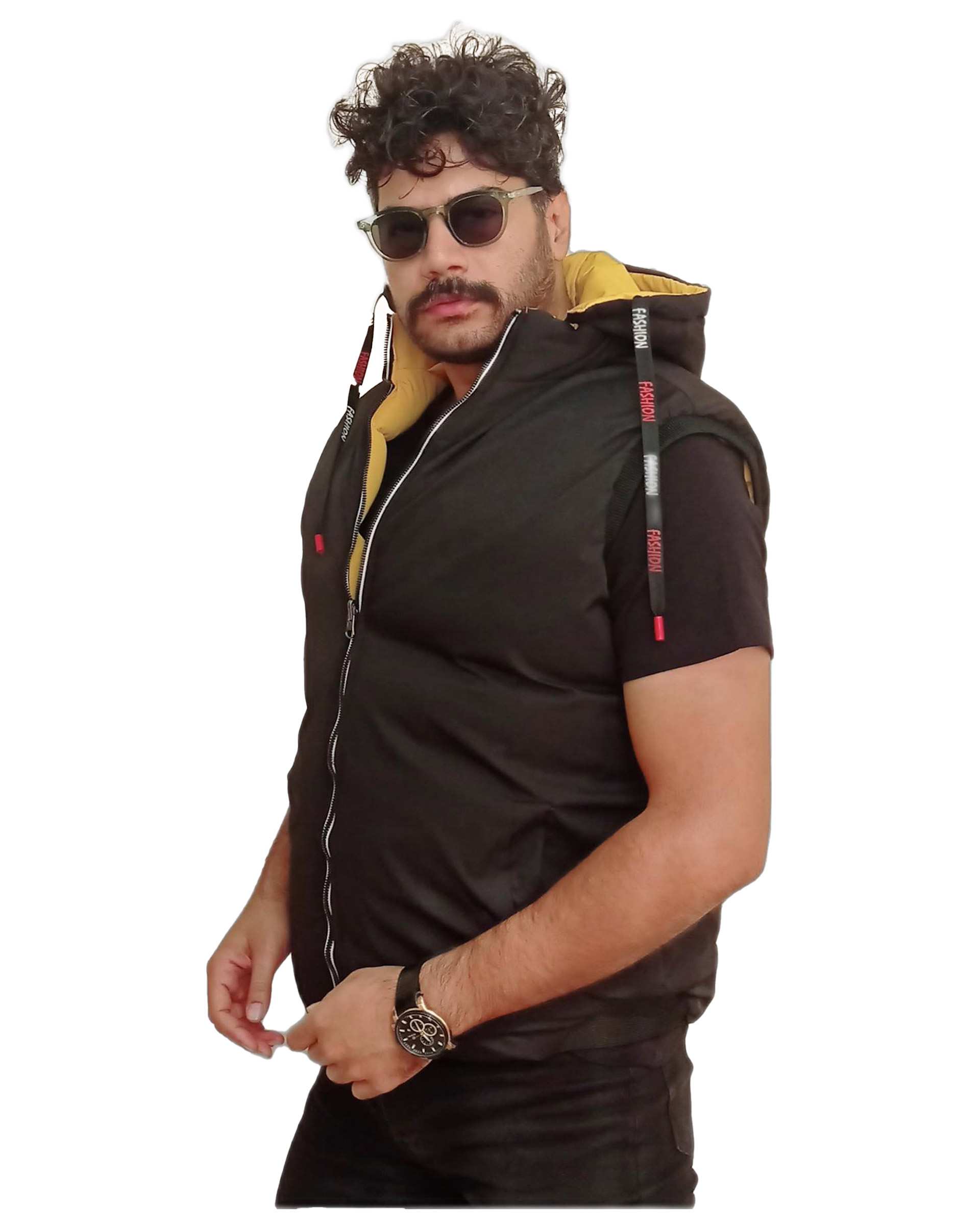 پافر مردانه دورو کلاهدار زرد مشکی دیورسو Diverso مدل 4233