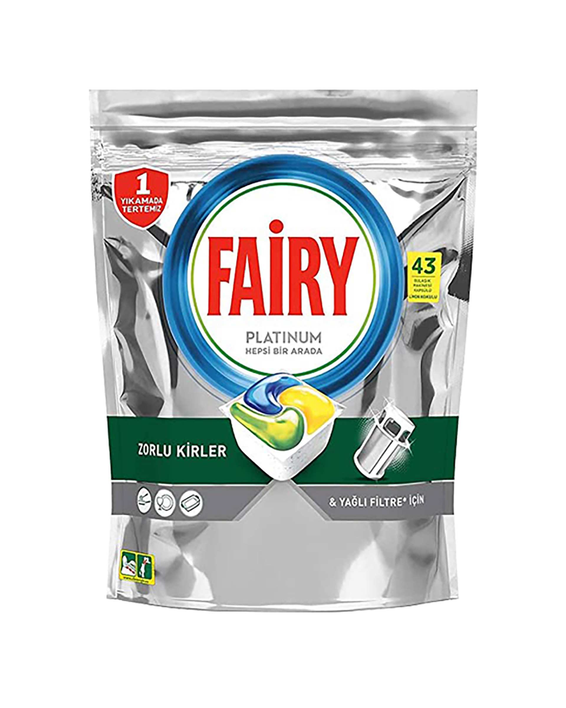 قرص ماشین ظرفشویی فیری Fairy مدل پلاتینیوم Platinum بسته 43 عددی