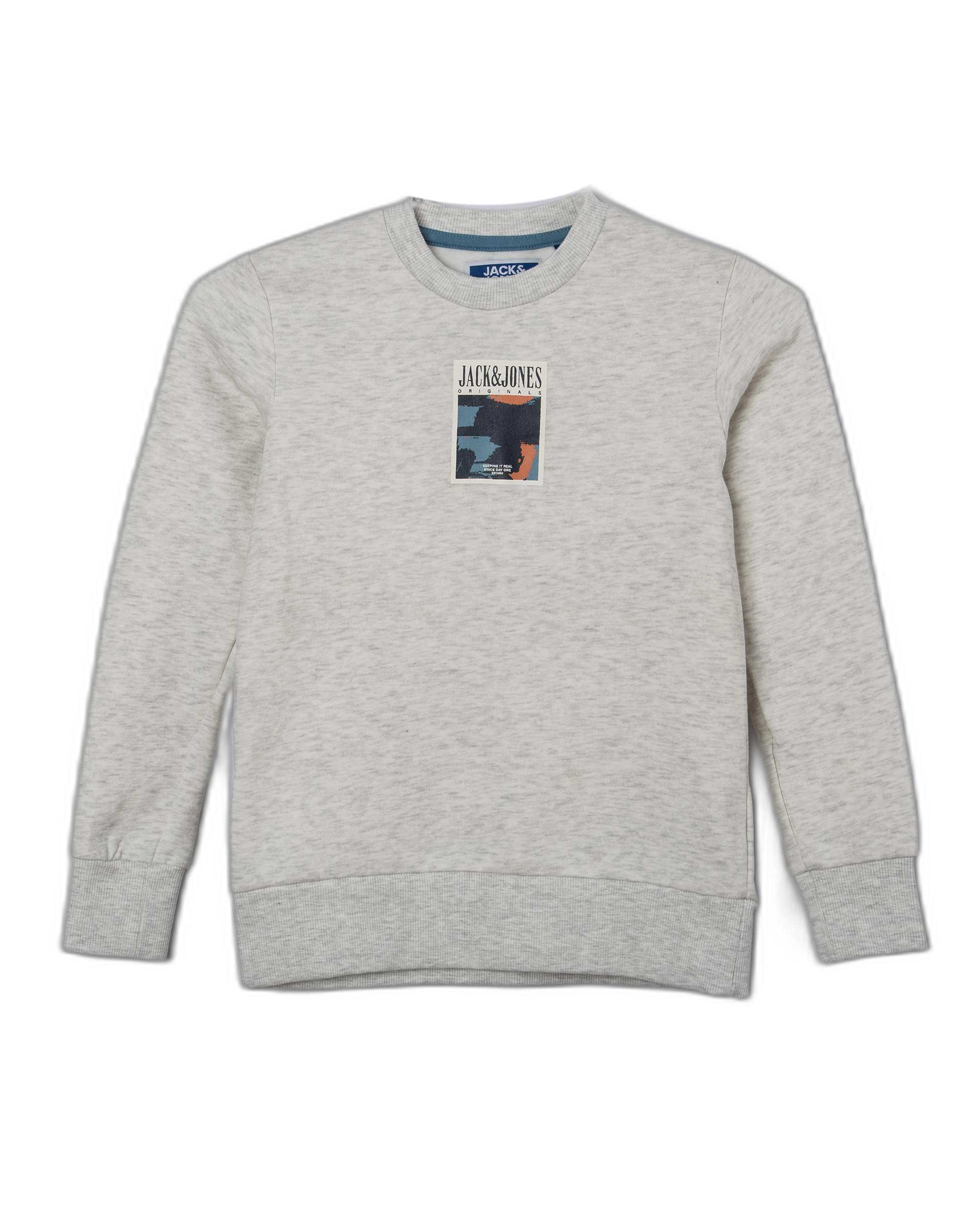 سویشرت پسرانه سفید طوسی ملانژ کیدز پرو Kids Pro مدل Jack&Jones