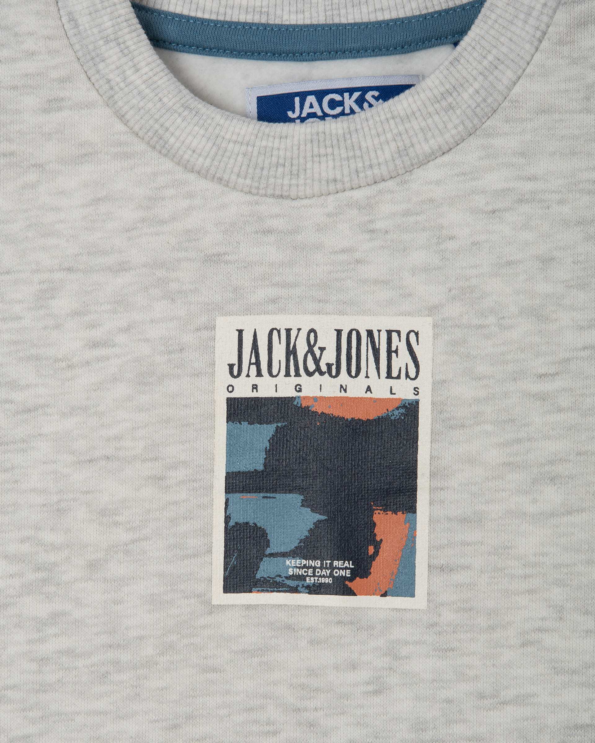 سویشرت پسرانه سفید طوسی ملانژ کیدز پرو Kids Pro مدل Jack&Jones