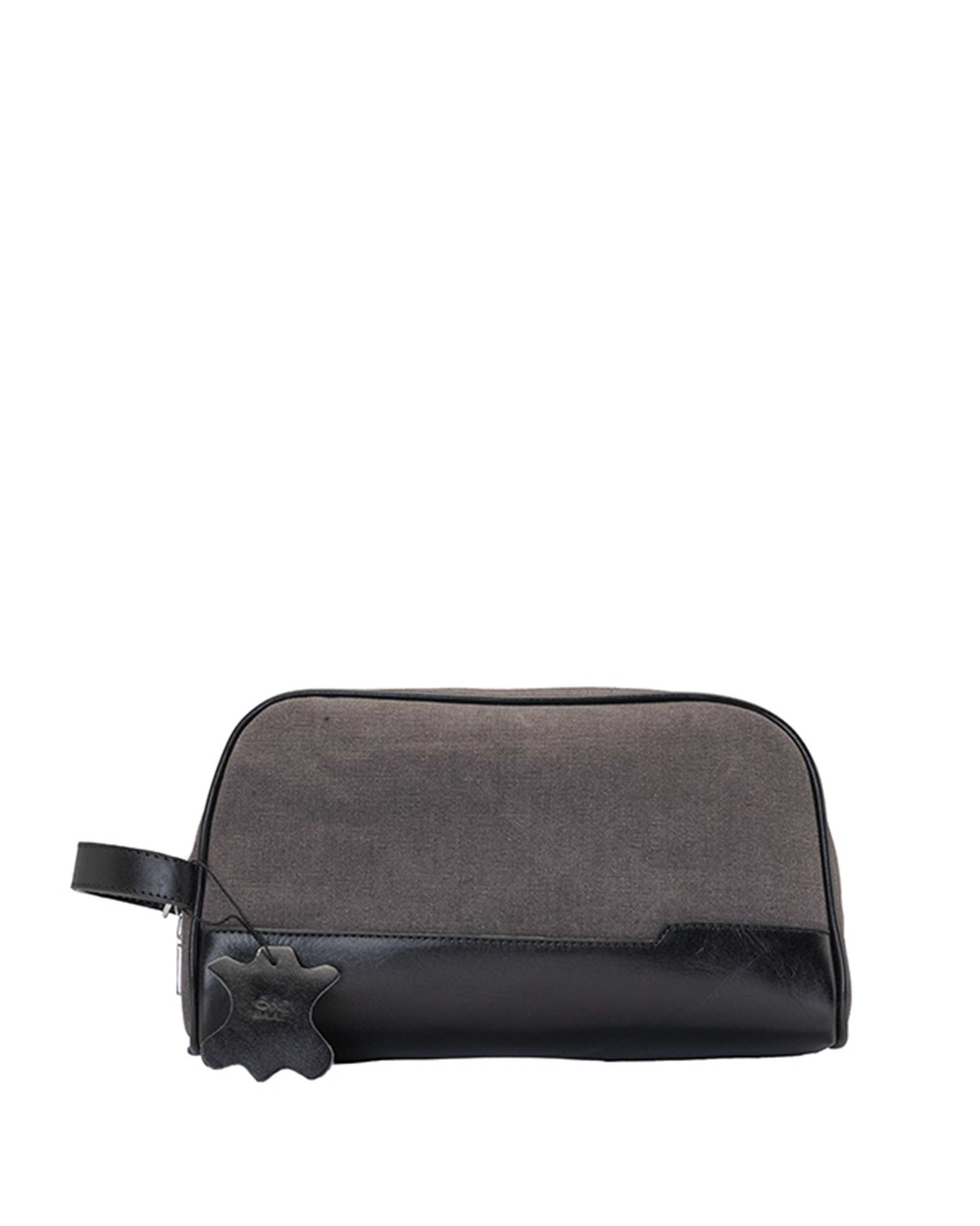 کیف چرم دستی مردانه طوسی مشکی صاد Saad مدل AA2602 