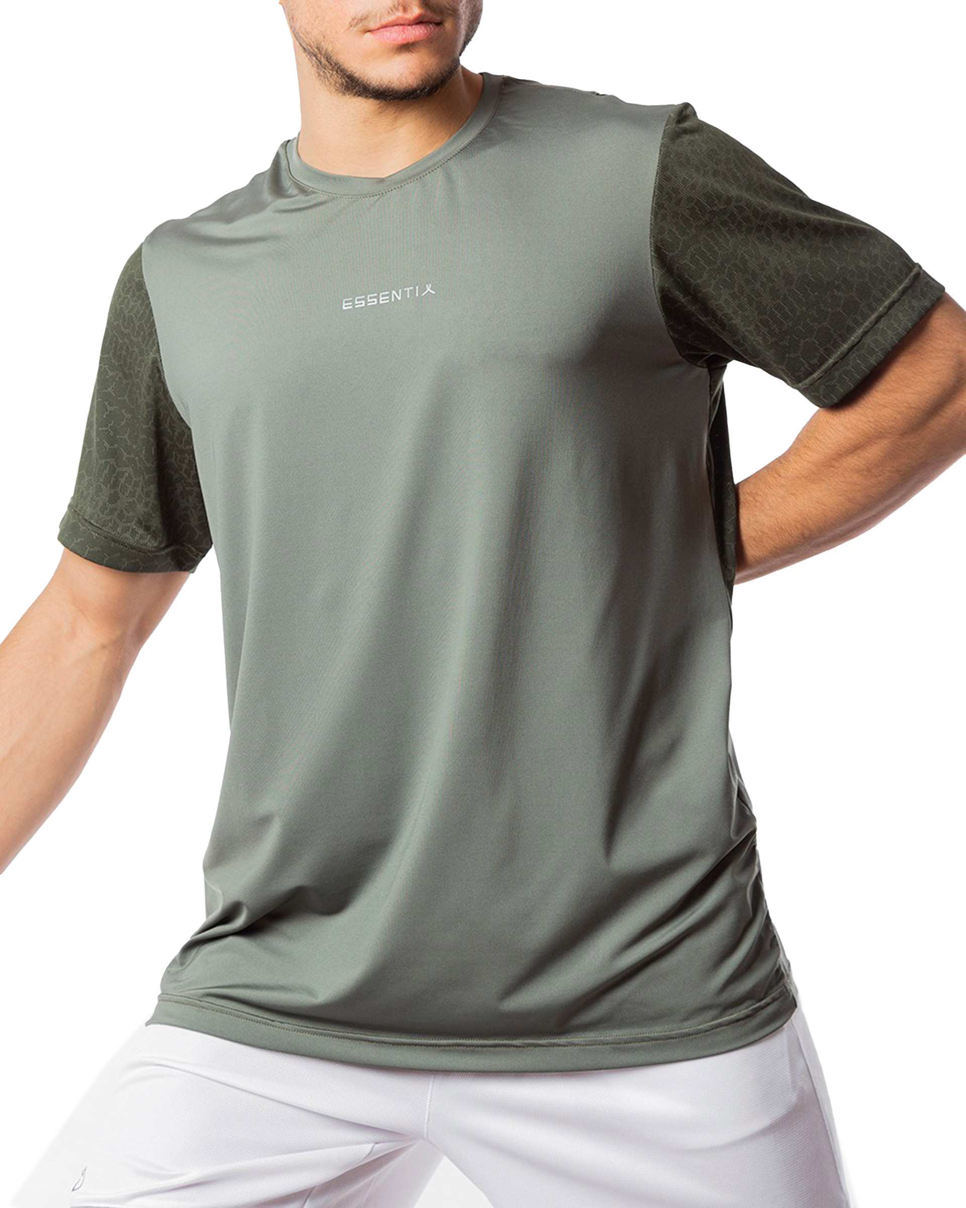 تی شرت مردانه ورزشی سبز مل اند موژ Mel & Moj کد M08138-601