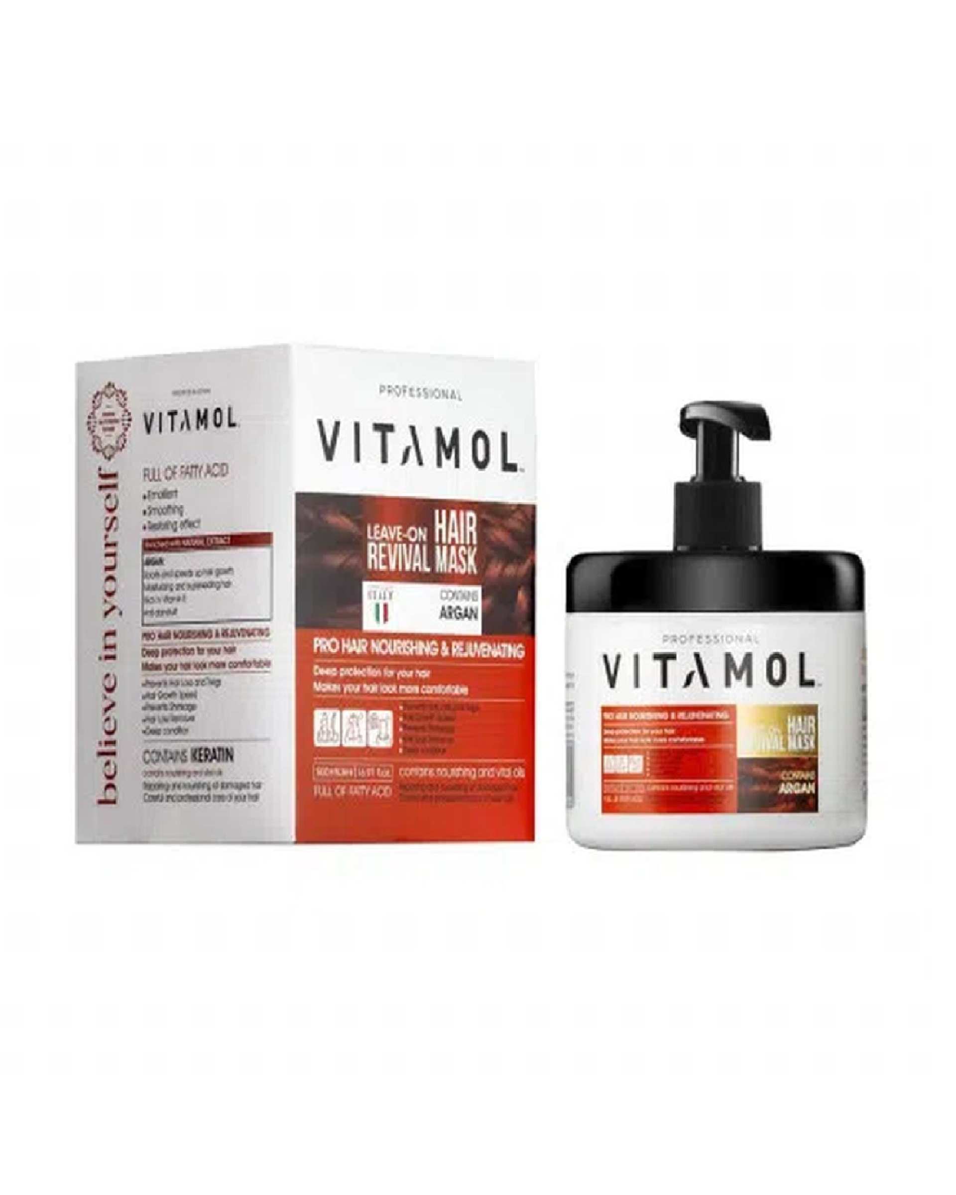 ماسک مو بدون آبکشی ویتامول Vitamol حاوی روغن آرگان 500ml