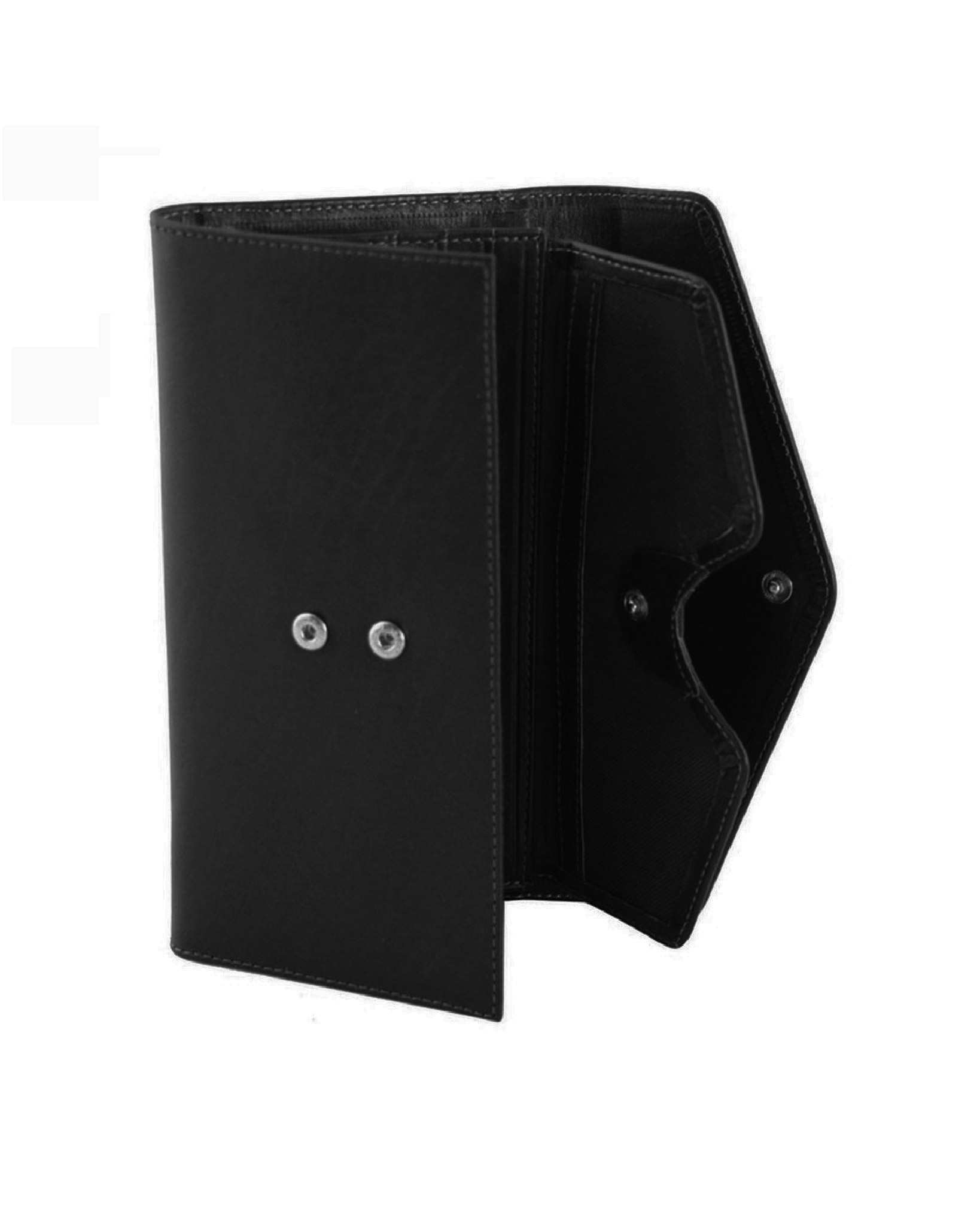 کیف پول چرم زنانه مشکی چرم بارز Charm Barez مدل DM67