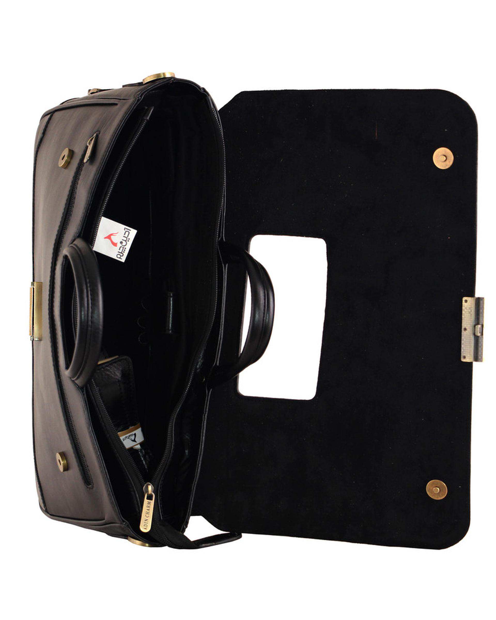 کیف اداری چرم مشکی چرم بارز Charm Barez مدل DL65
