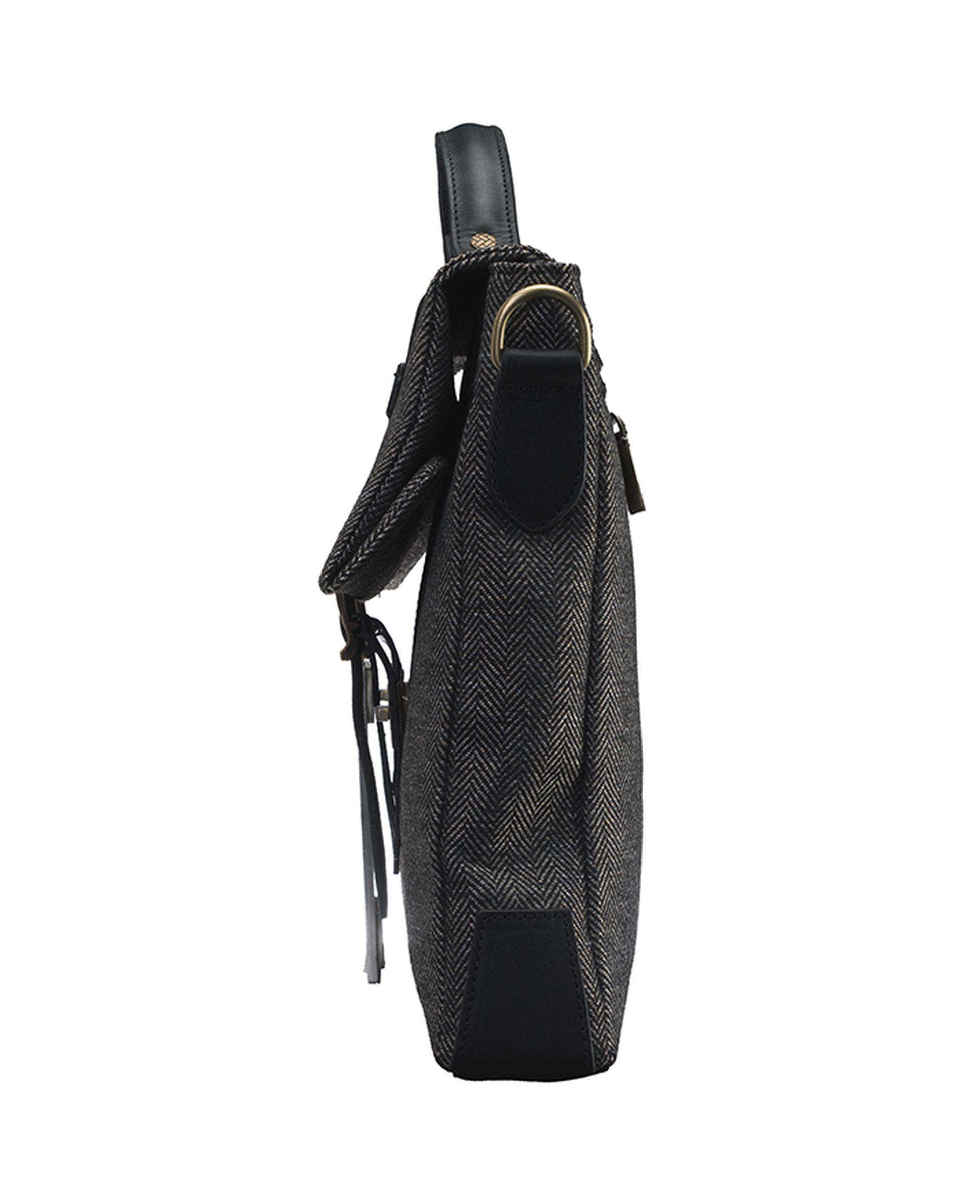 کیف مردانه اداری مشکی خاکستری صاد Saad مدل RZ3402