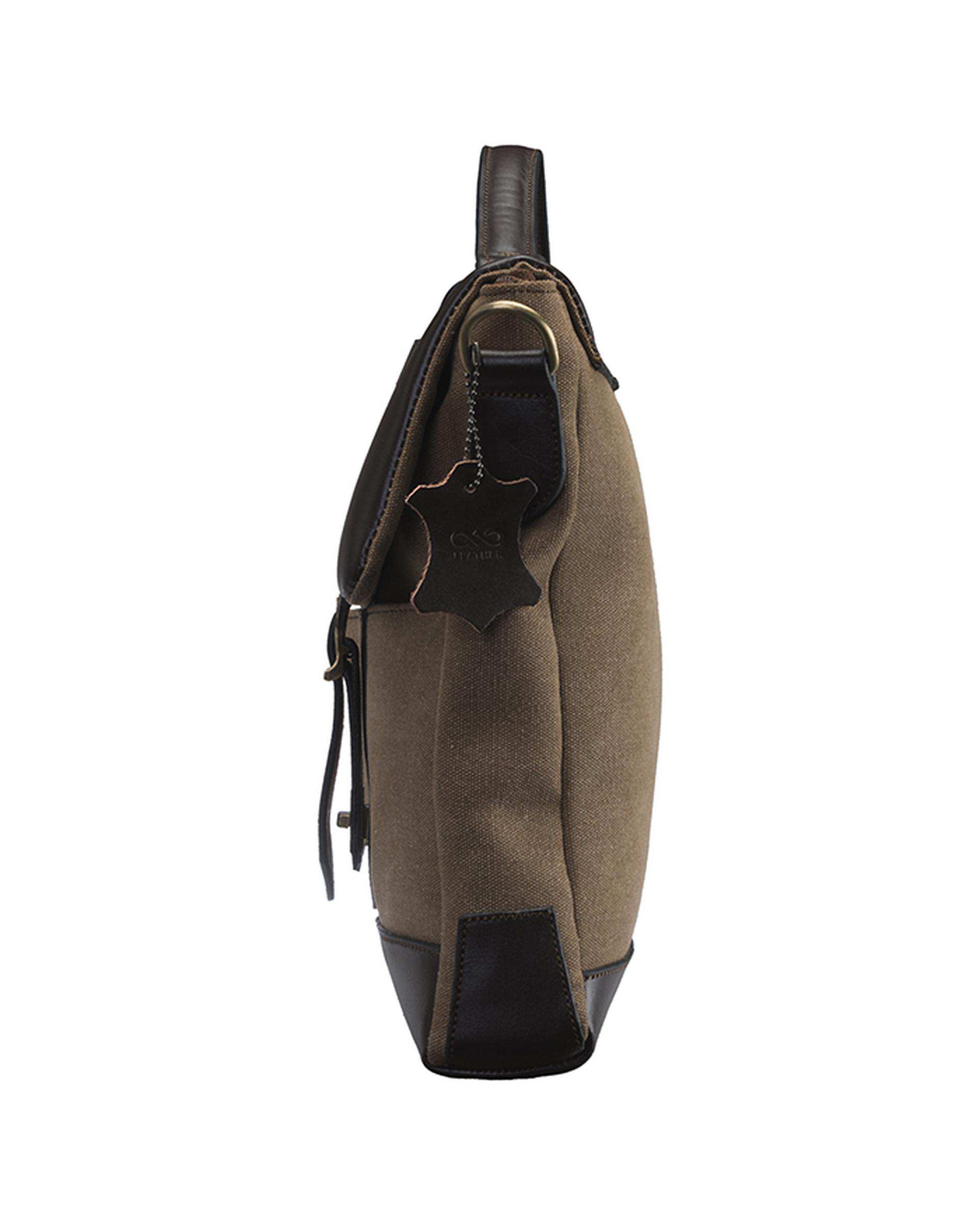کیف مردانه اداری قهوه ای کرم صاد Saad مدل RZ3503