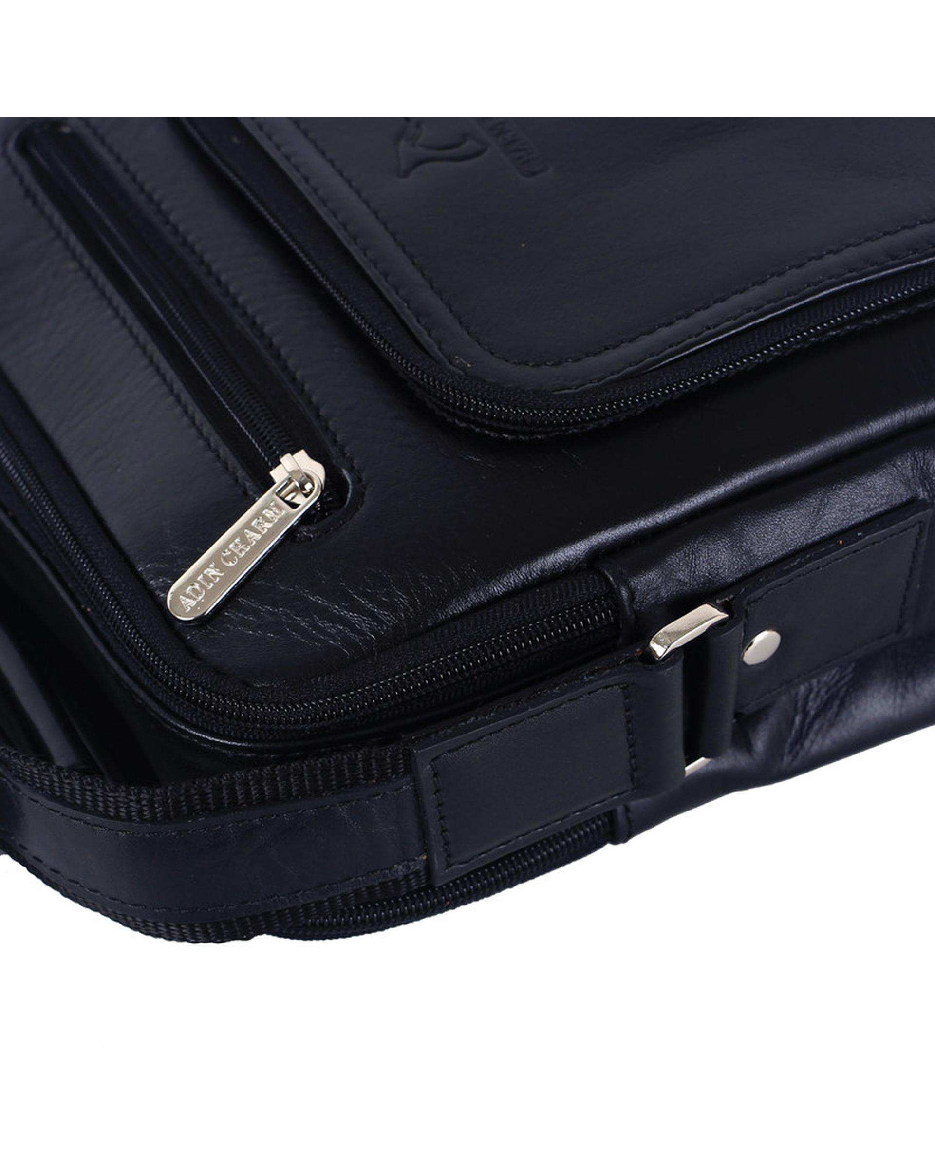 کیف چرم دوشی مشکی چرم بارز Charm Barez مدل DG68