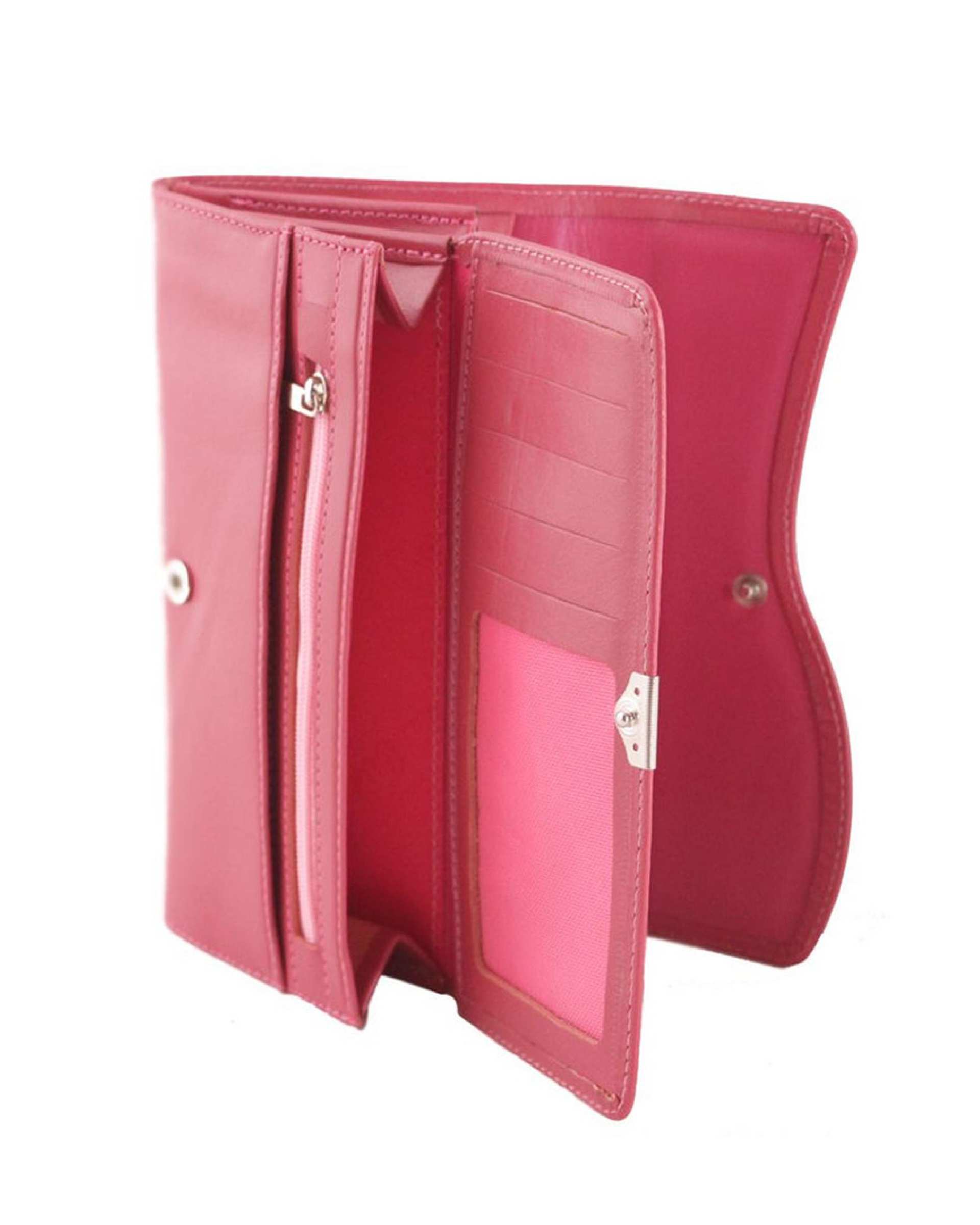 کیف پول چرم زنانه صورتی چرم بارز Charm Barez مدل DM71