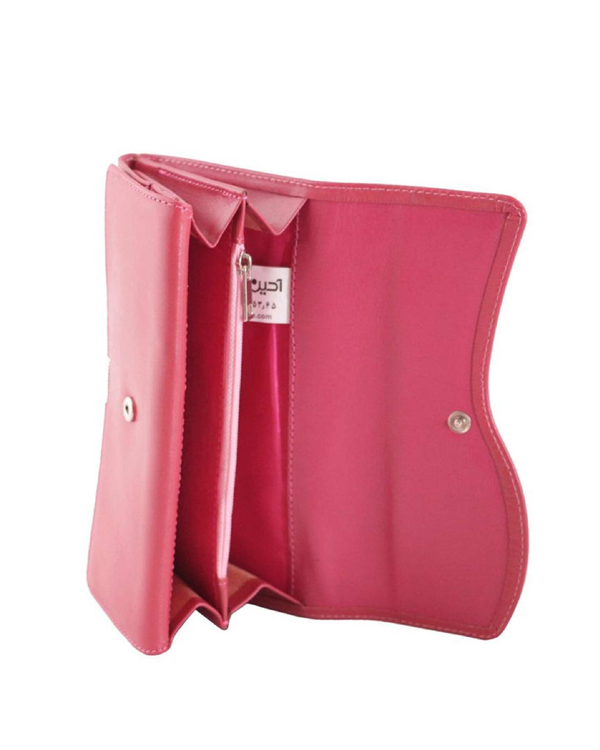 کیف پول چرم زنانه صورتی چرم بارز Charm Barez مدل DM71