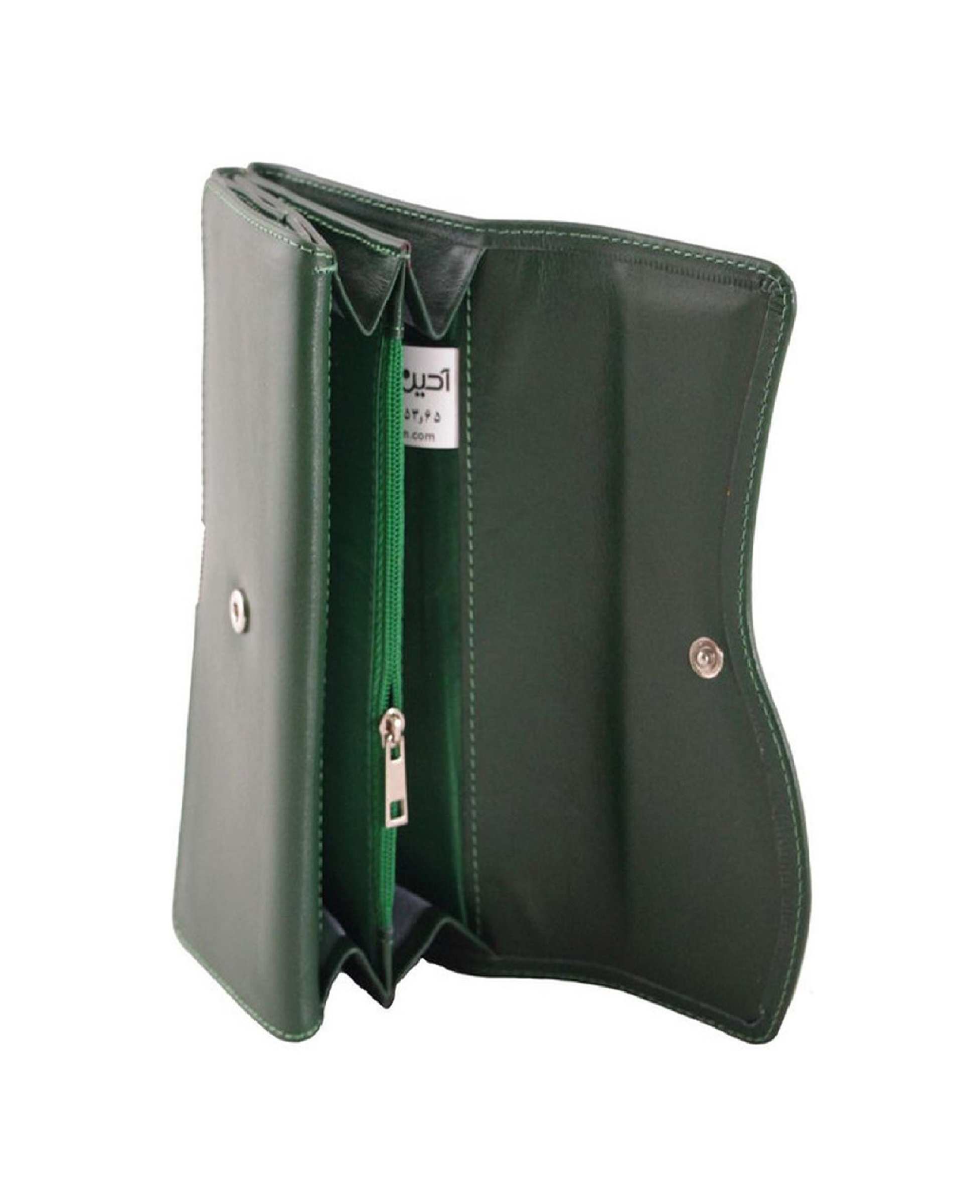 کیف پول چرم زنانه سبز چرم بارز Charm Barez مدل DM71