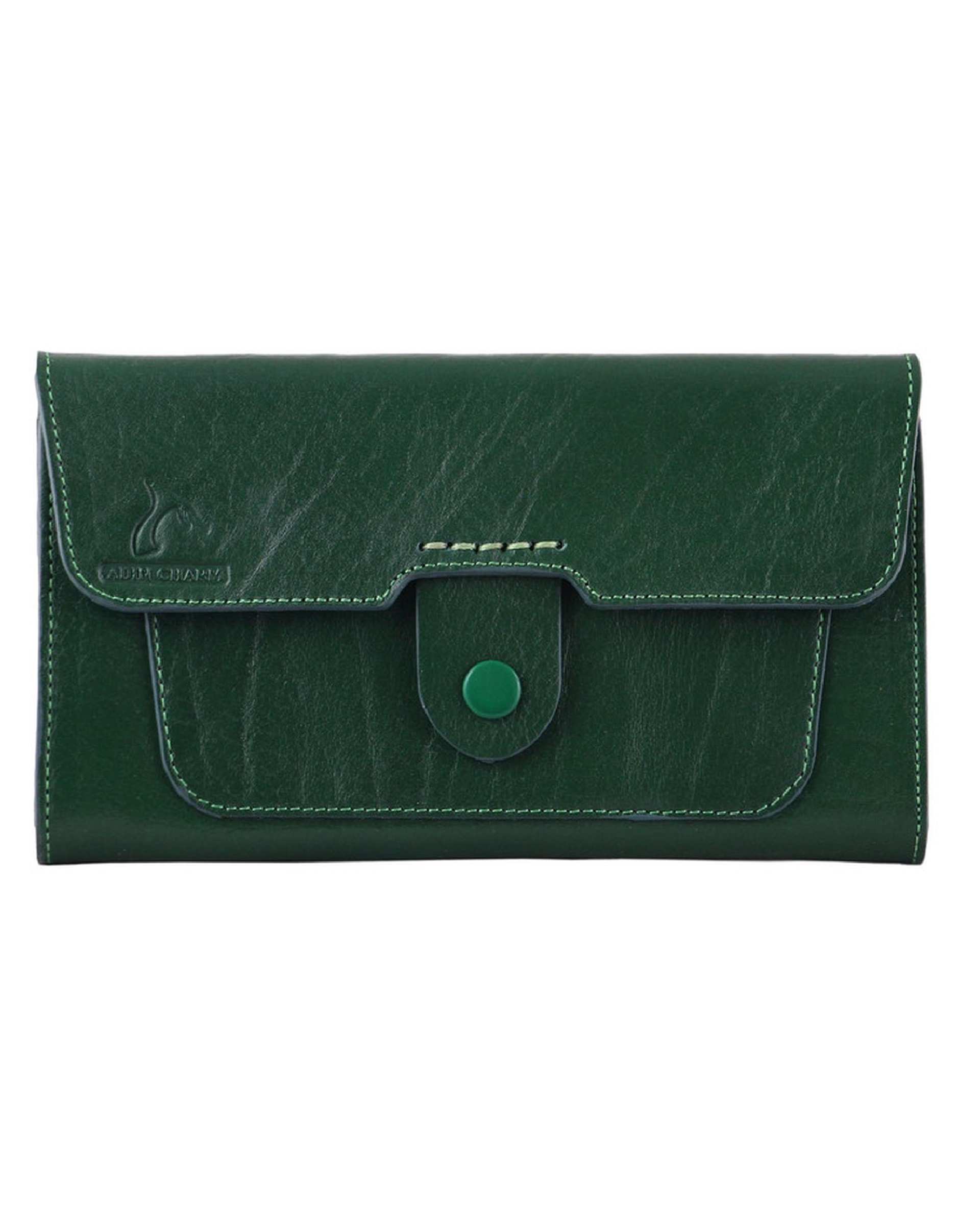 کیف پول چرم زنانه سبز چرم بارز Charm Barez مدل DM79