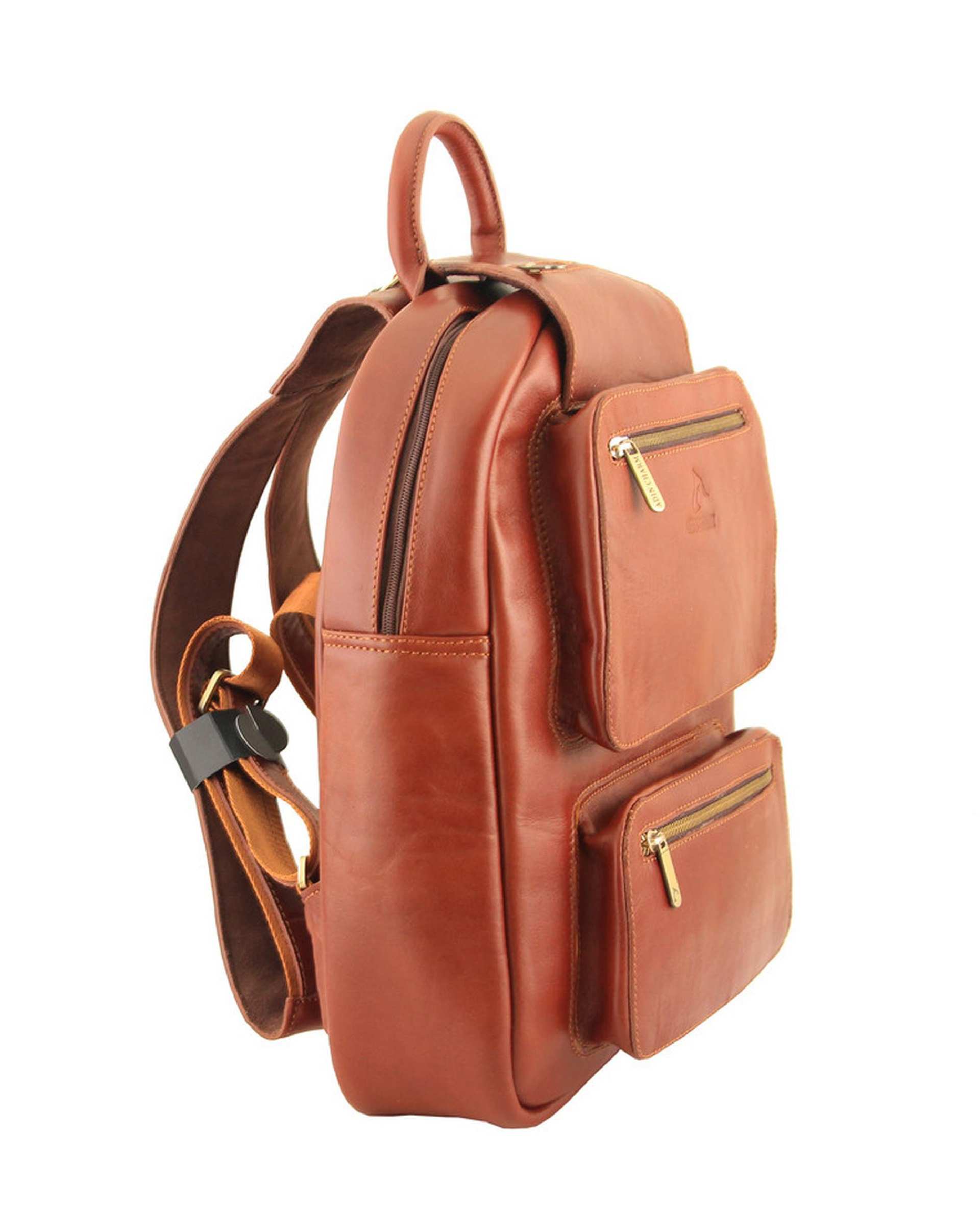 کوله پشتی چرم زنانه عسلی چرم بارز Charm Barez مدل DZ60