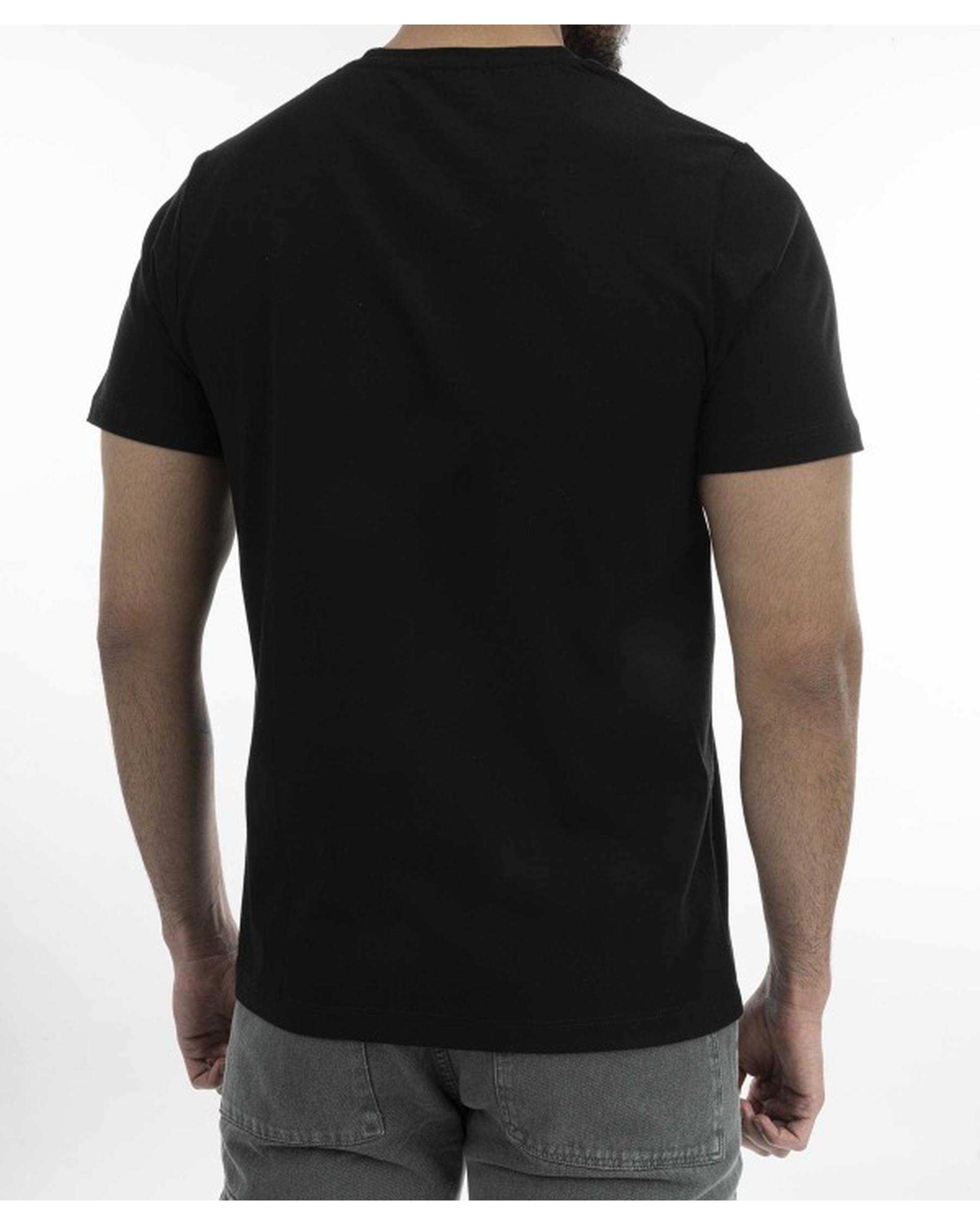 تی شرت مردانه یقه گرد مشکی آر ان اس RNS کد 12021960