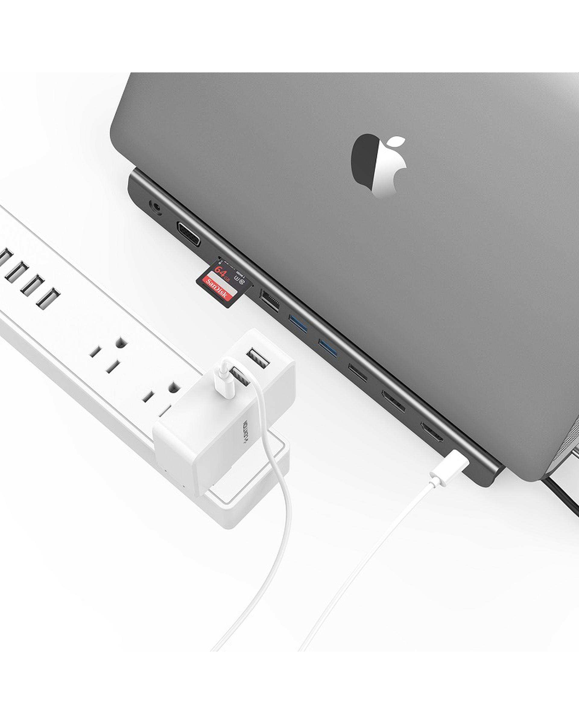 داک استیشن 11 پورت USB-C لنشن Lention مدل C95 خاکستری