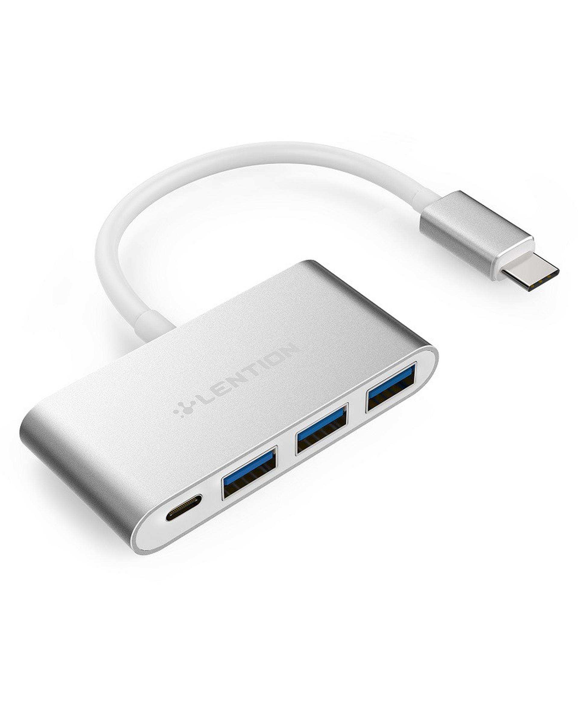 هاب 4 پورت USB-C لنشن Lention مدل C13SE نقره ای