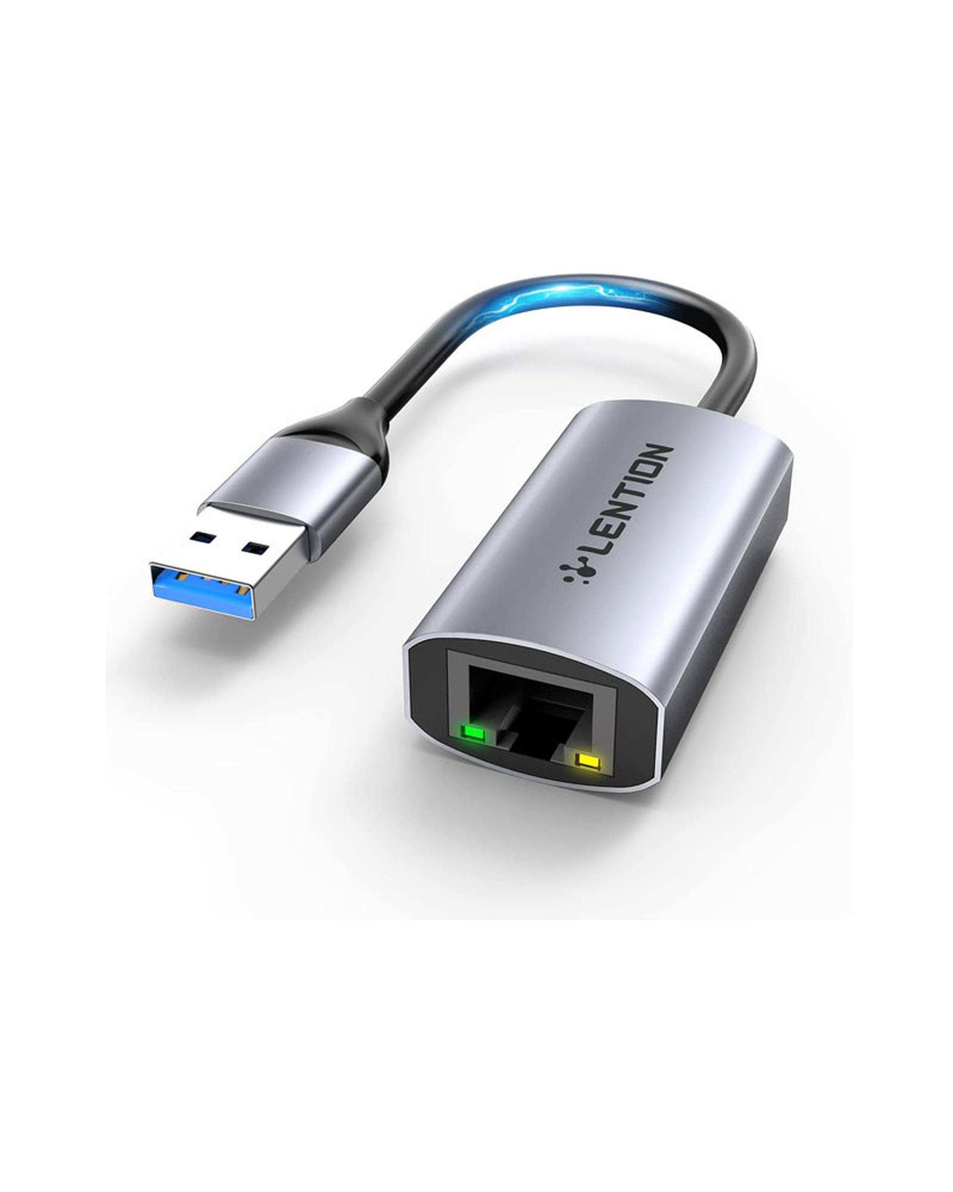 مبدل USB به RJ45 لنشن Lention مدل HU604 خاکستری