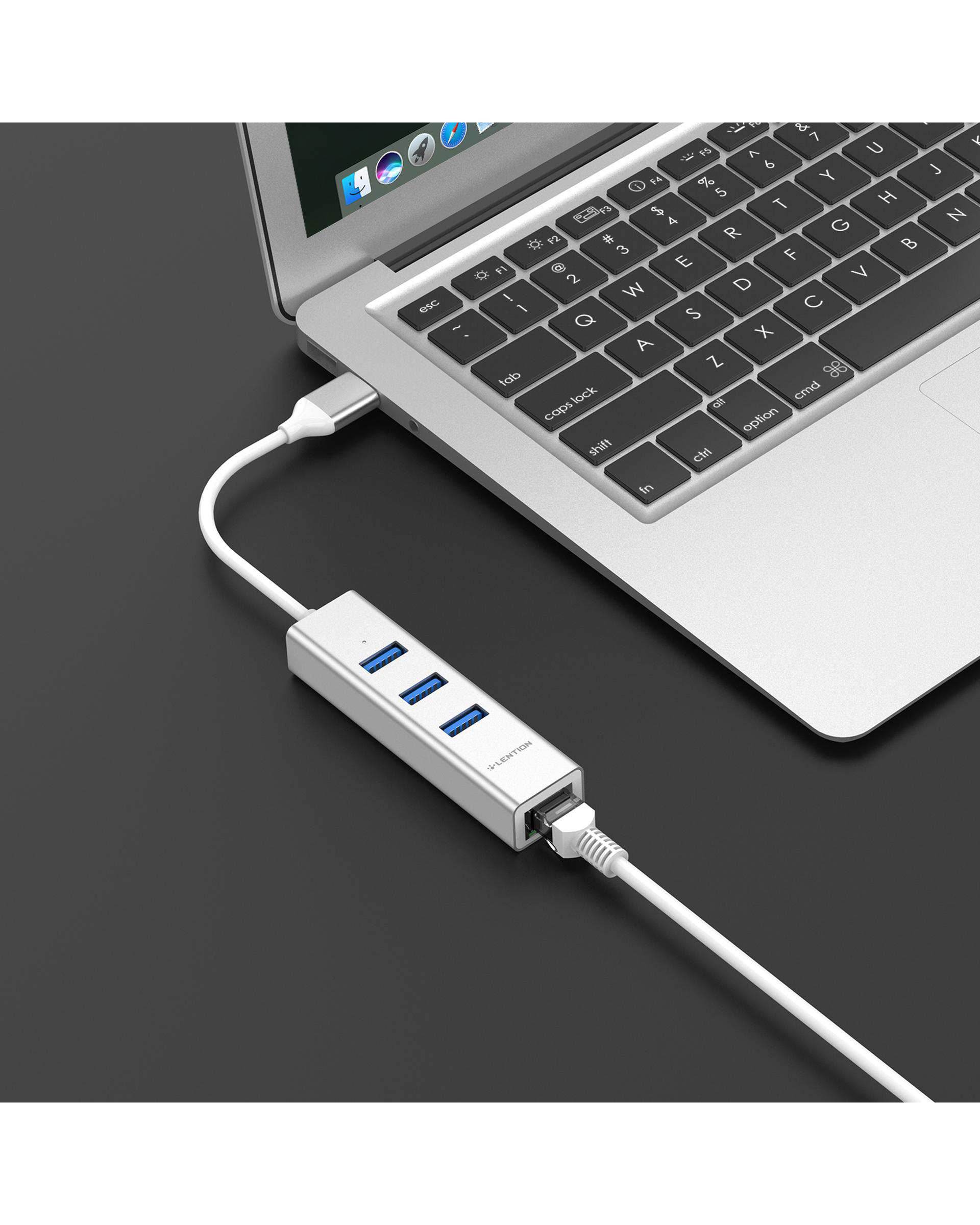 هاب 4 پورت USB-C لنشن Lention مدل H23S نقره ای