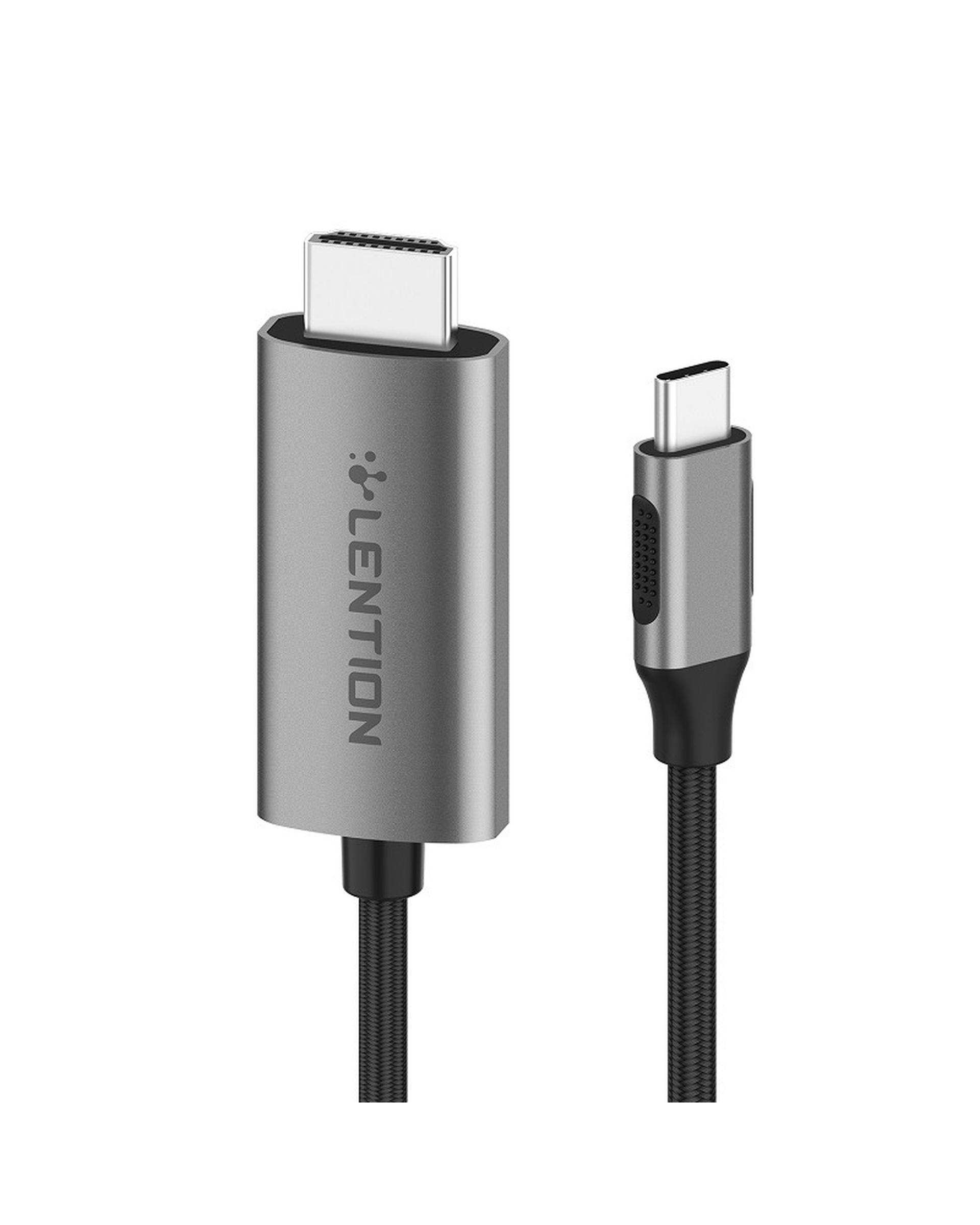 کابل تبدیل USB-C به HDMI لنشن Lention مدل CU707 طول 1.8 متر خاکستری