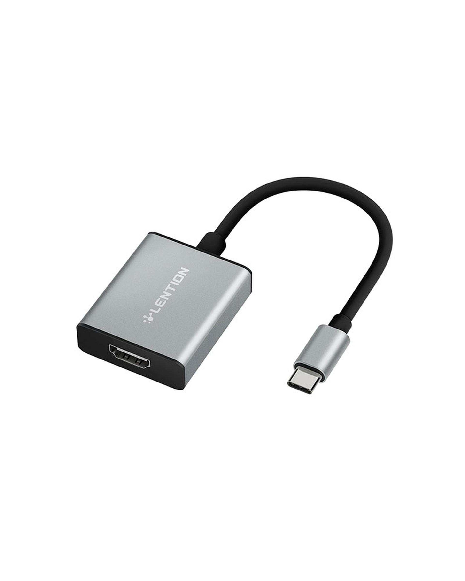 مبدل USB-C به 4K HDMI لنشن Lention خاکستری