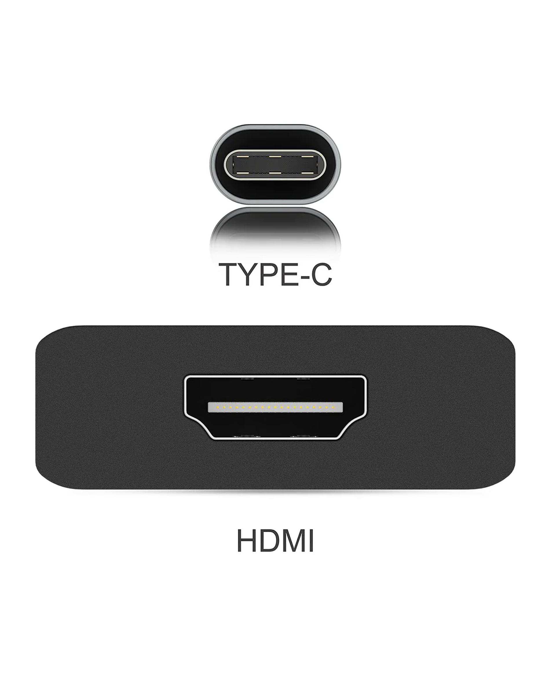 مبدل USB-C به 4K HDMI لنشن Lention خاکستری