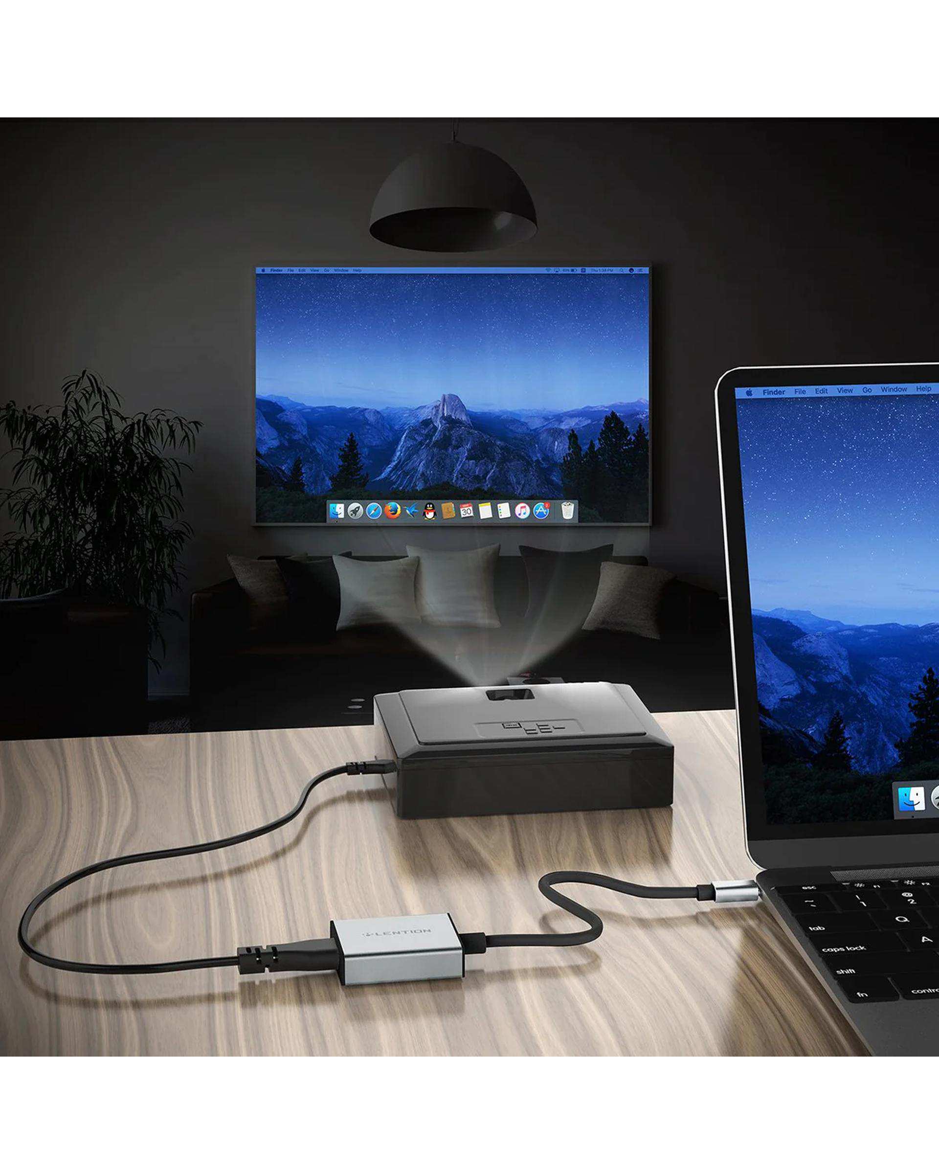 مبدل USB-C به 4K HDMI لنشن Lention نقره ای