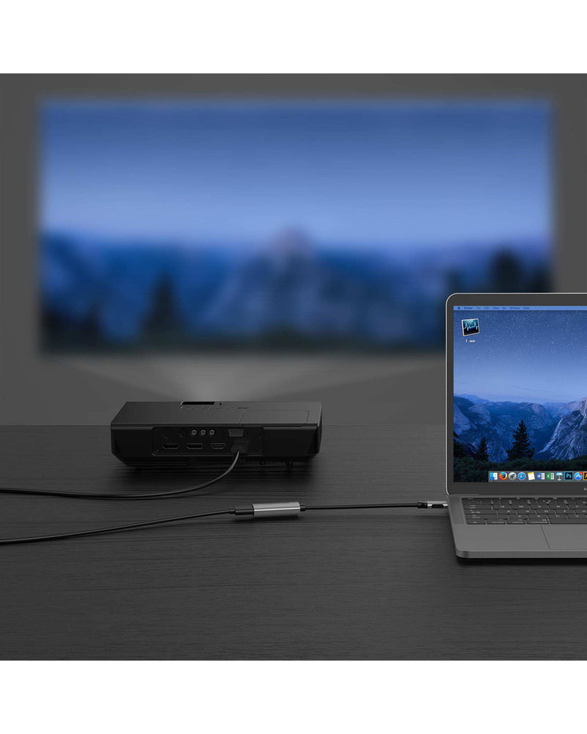 مبدل USB-C به HDMI لنشن Lention مدل CU607H خاکستری