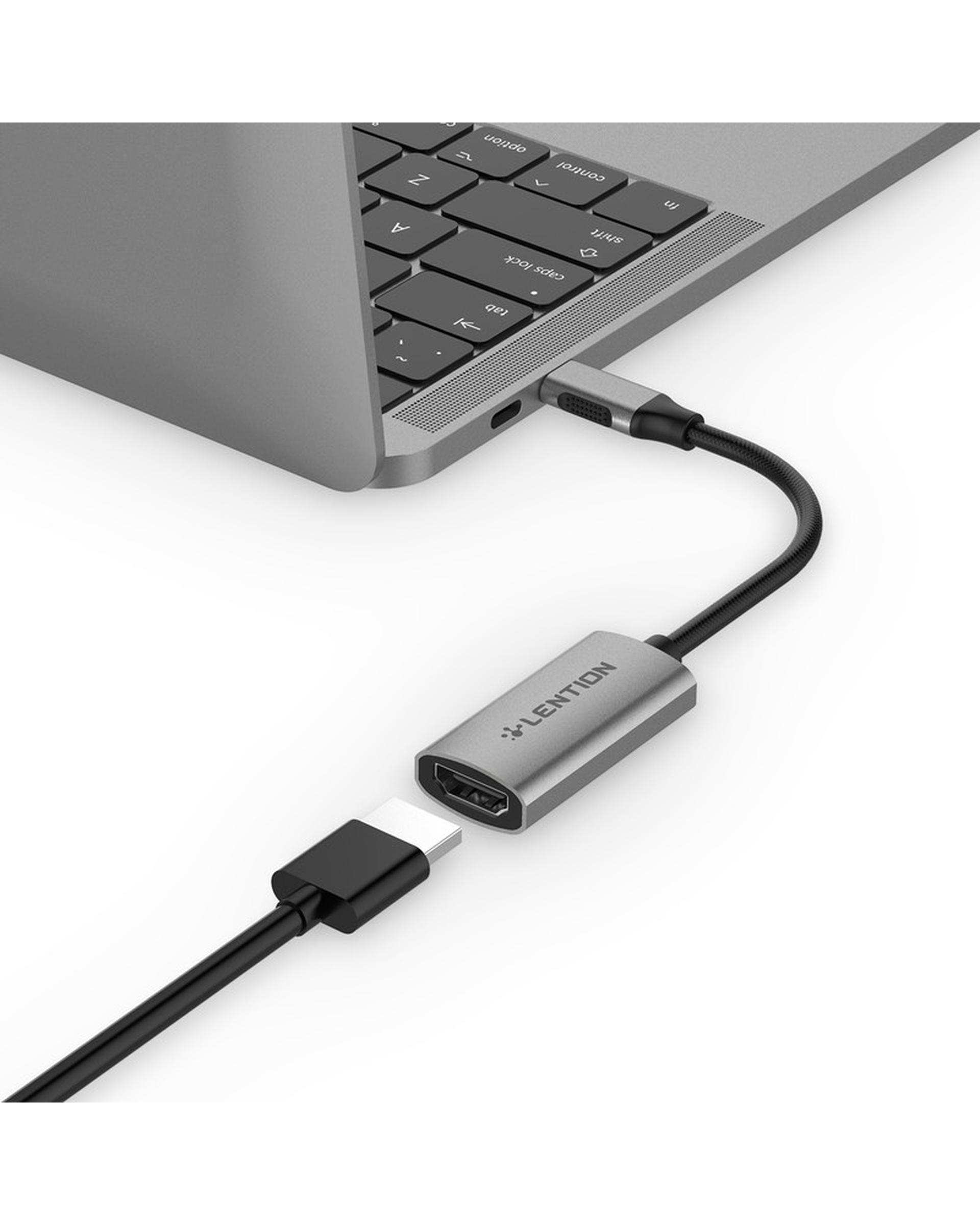 مبدل USB-C به HDMI لنشن Lention مدل CU607H خاکستری