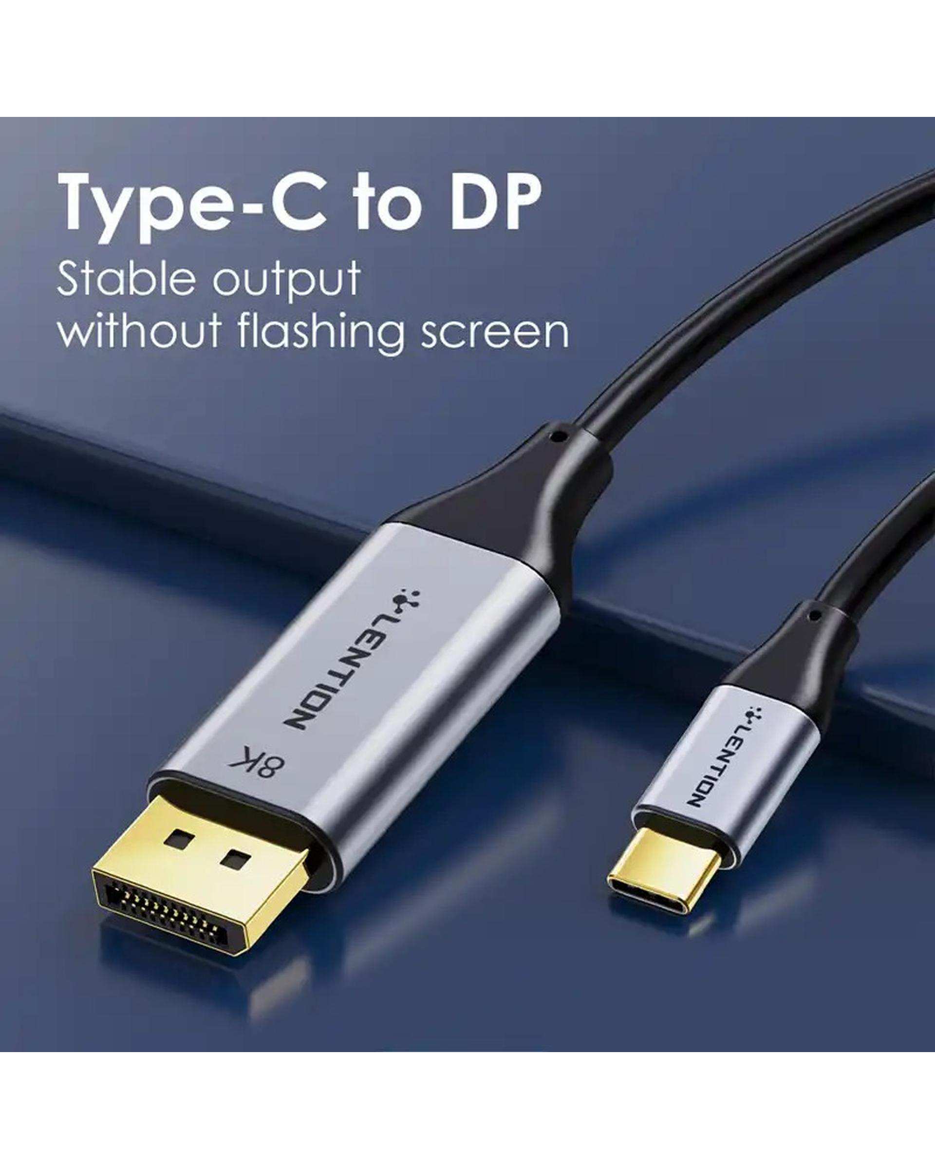 کابل Type C به Display Port لنشن Lention مدل CU808D خاکستری